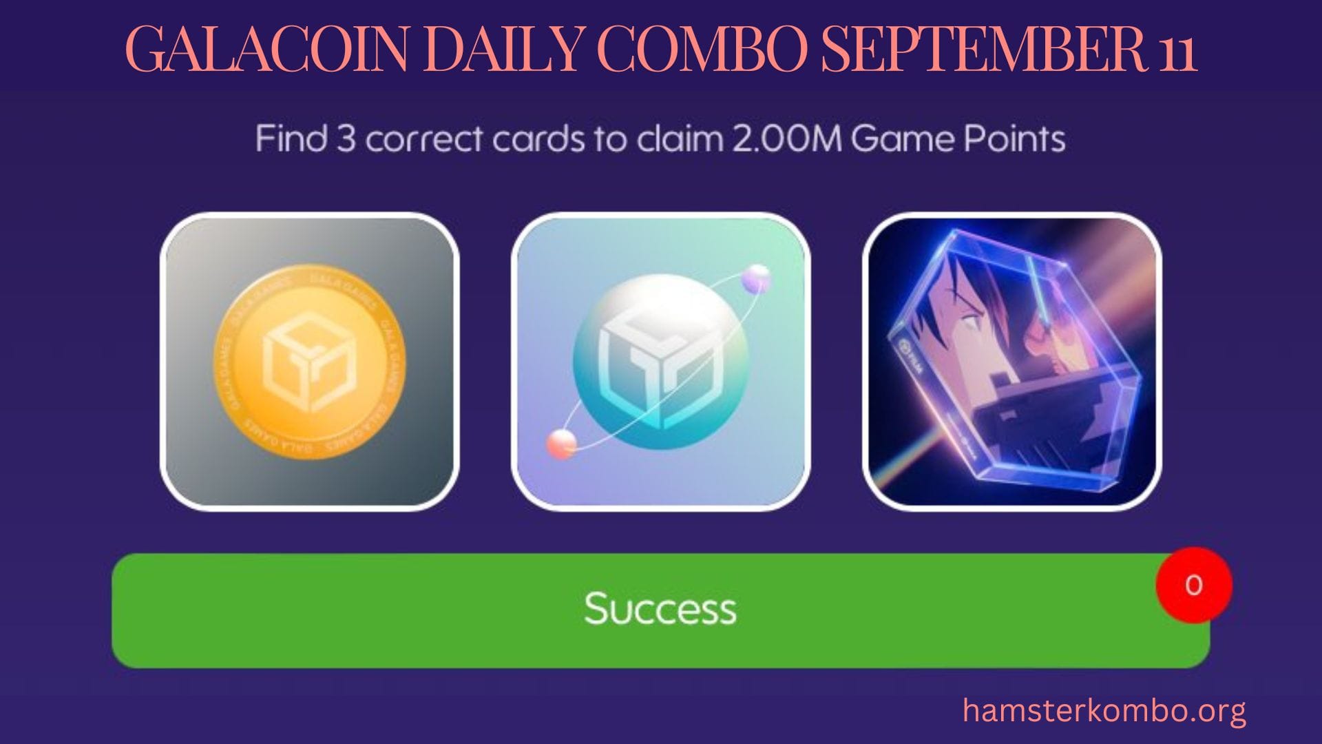 GalaCoin Daily Combo September 11