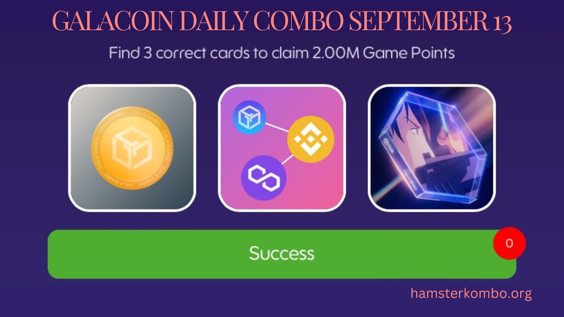 GalaCoin Daily Combo September 13