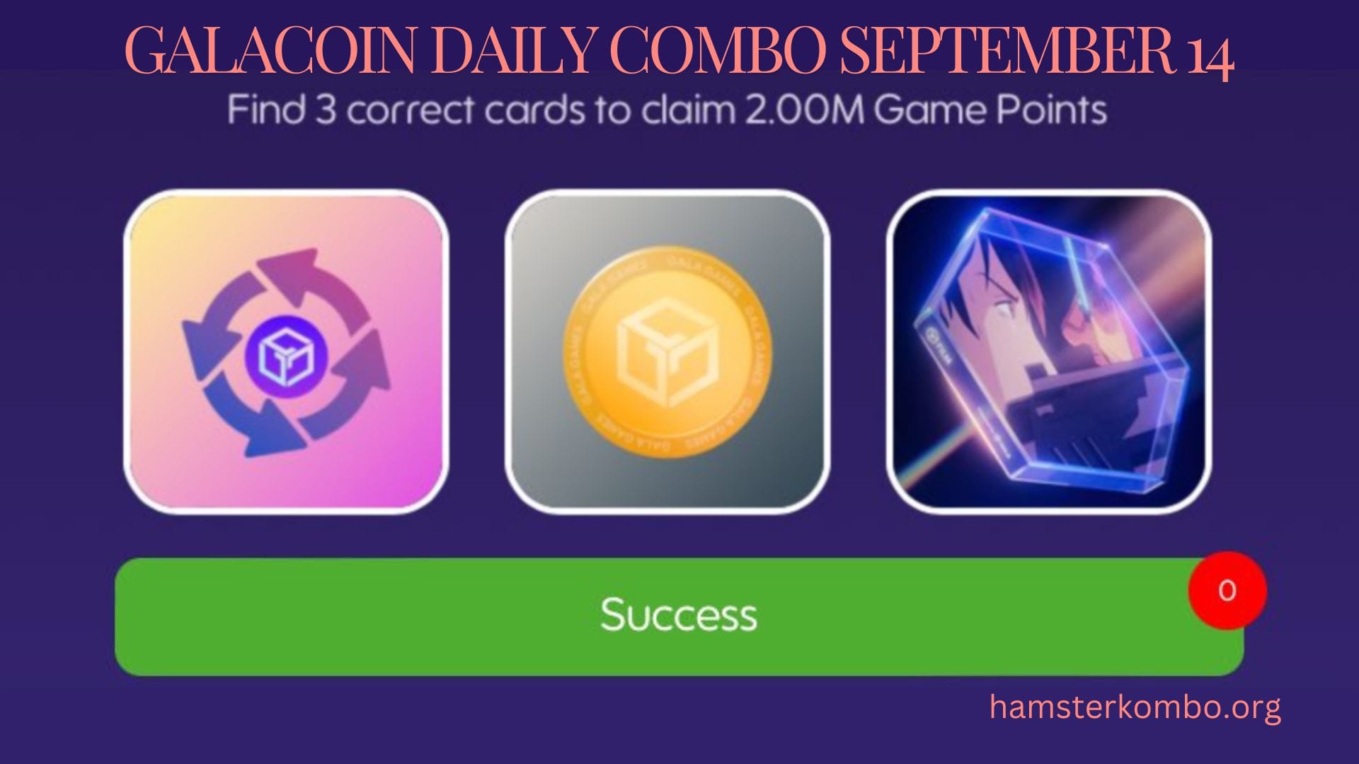 GalaCoin Daily Combo September 14