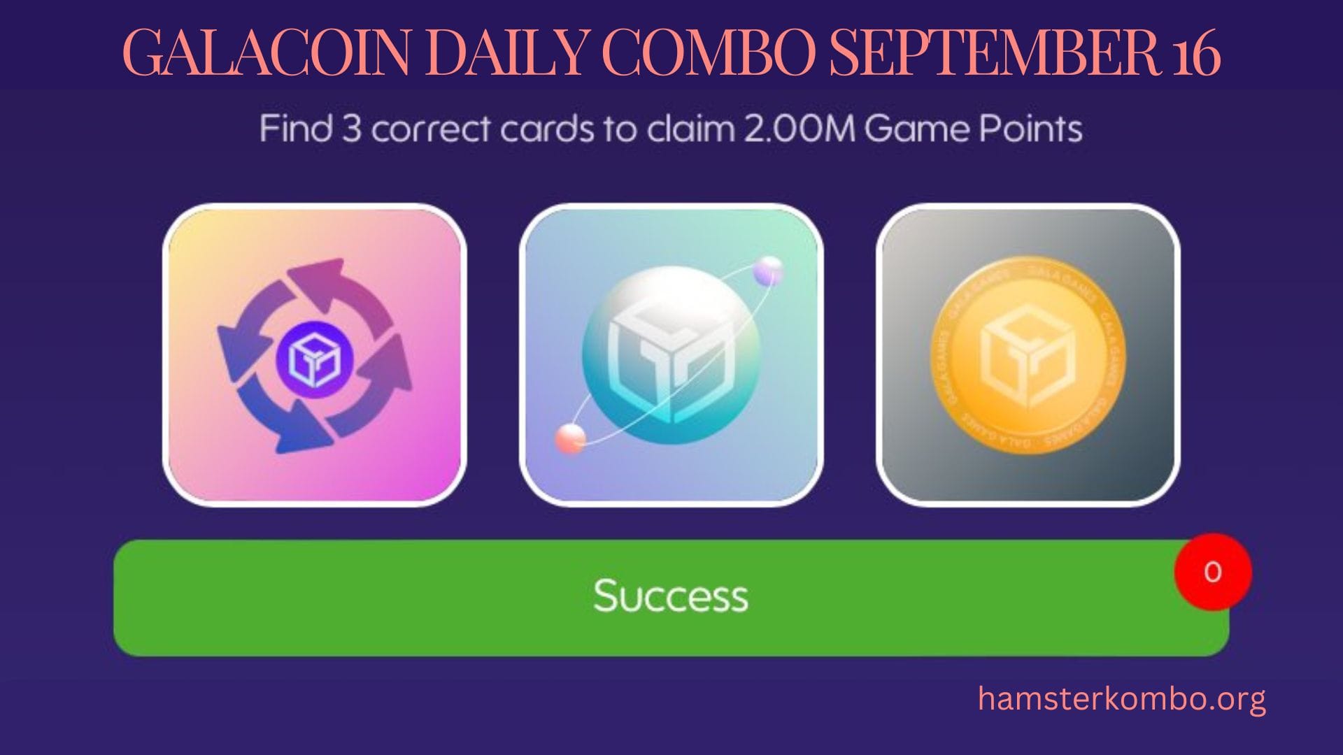 GalaCoin Daily Combo September 16