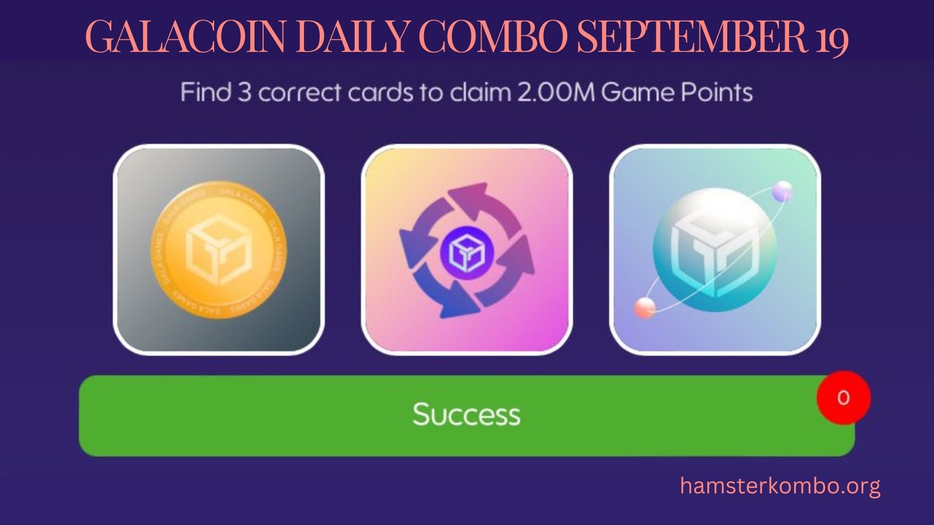 GalaCoin Daily Combo September 19