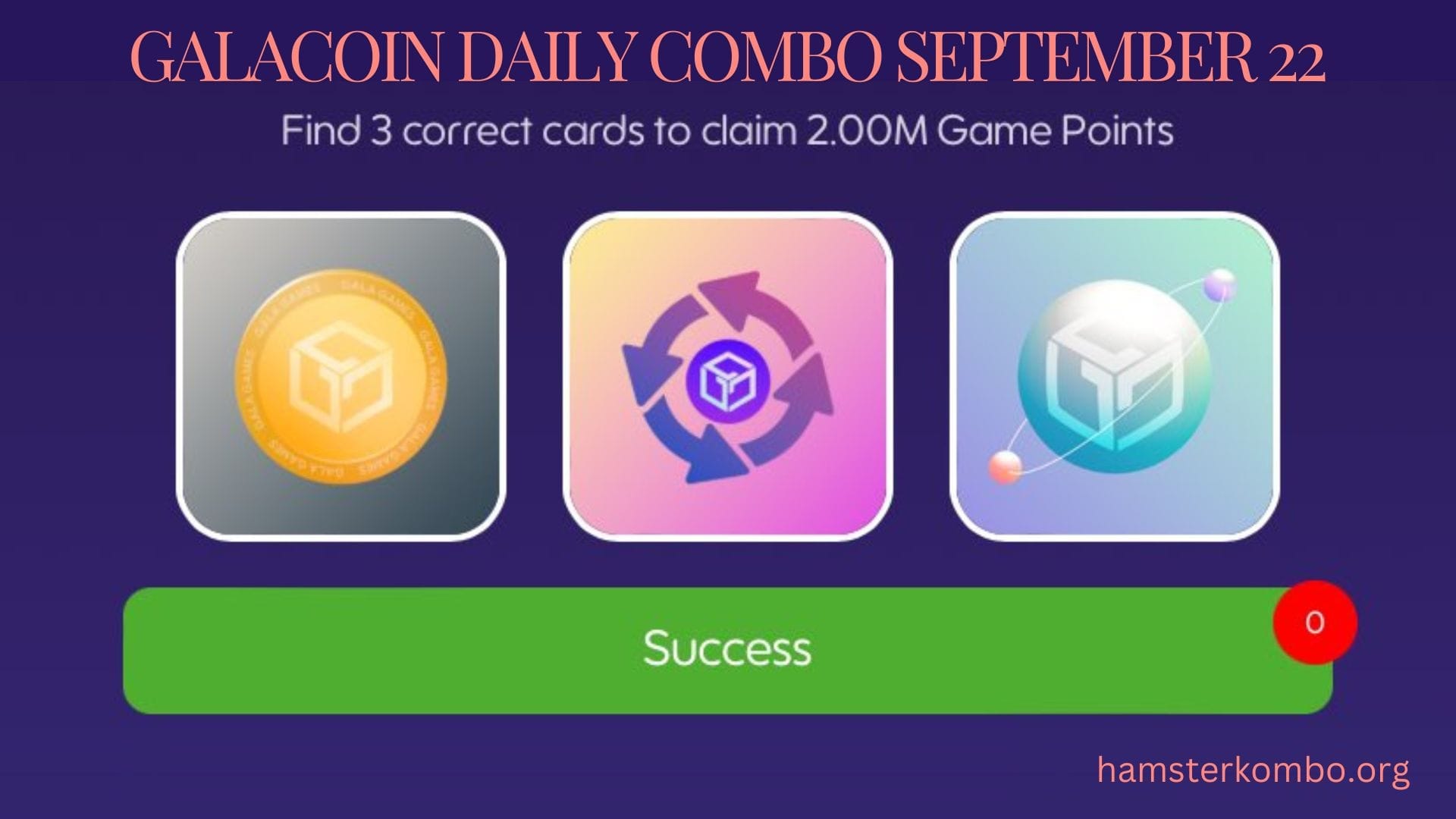 GalaCoin Daily Combo September 22