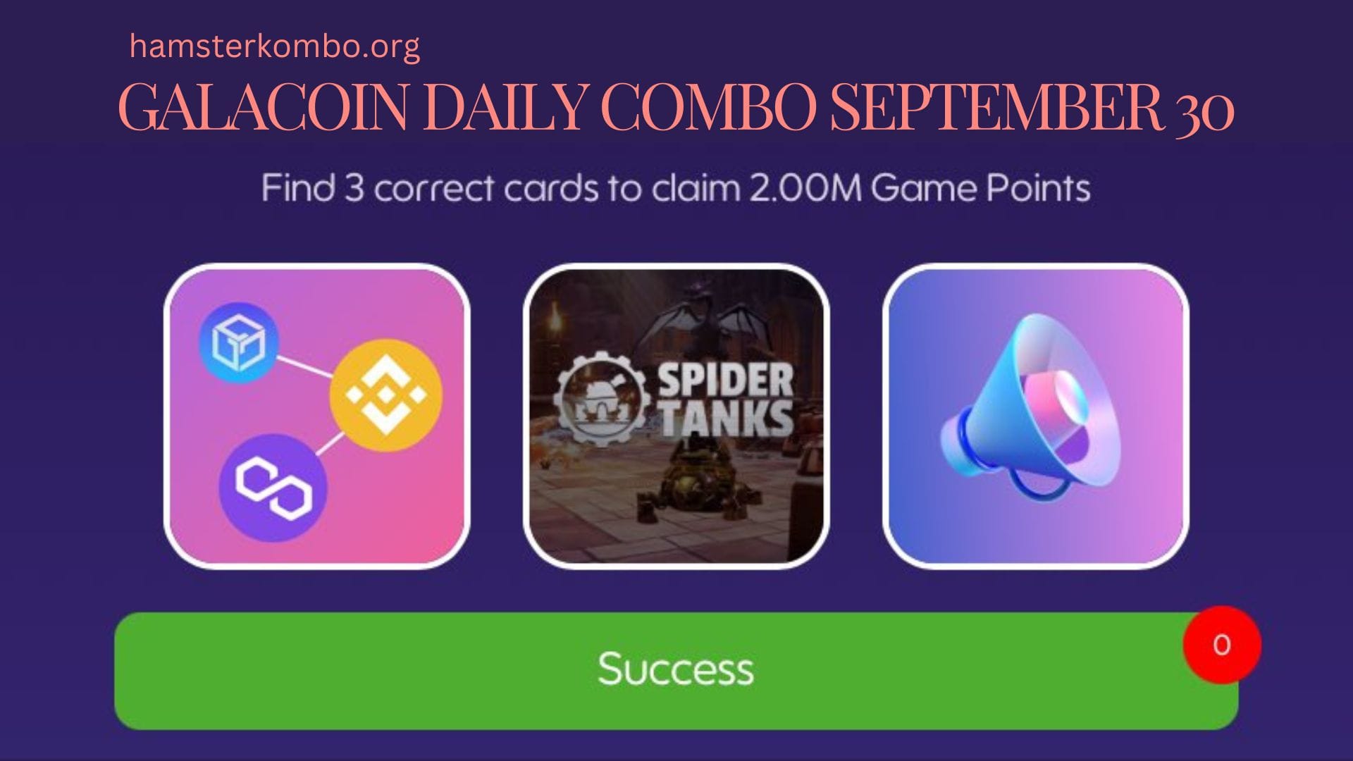 GalaCoin Daily Combo September 30
