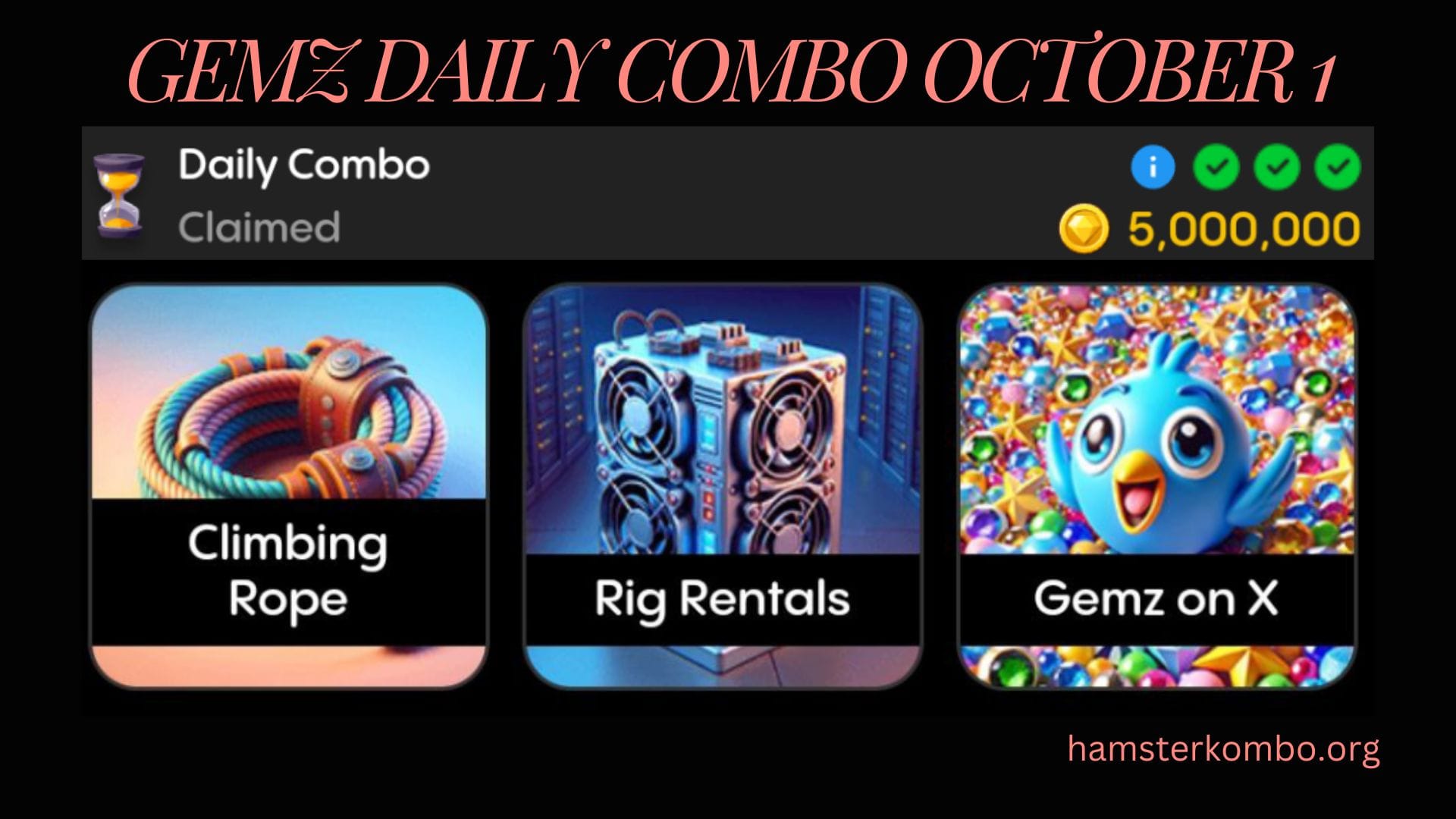 Gemz Daily Combo October 1