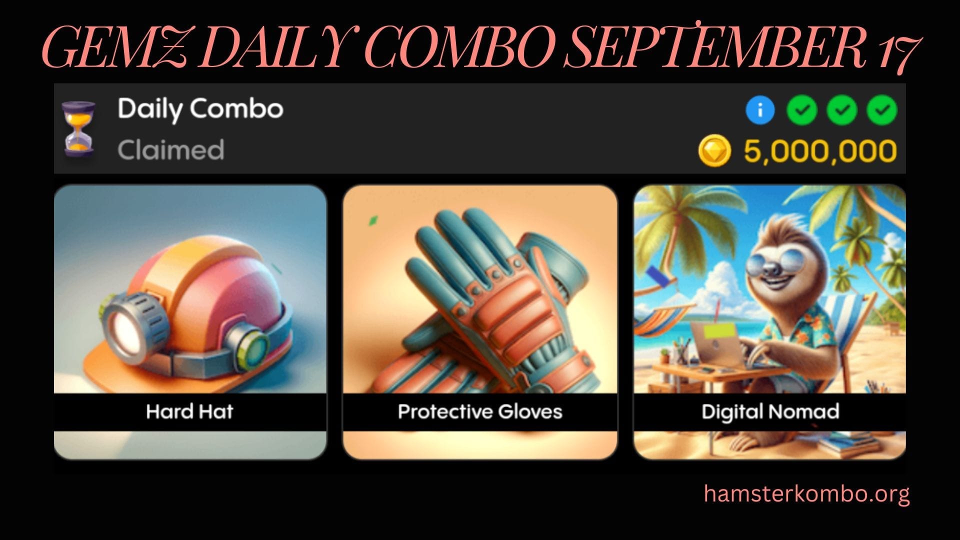 Gemz Daily Combo September 17