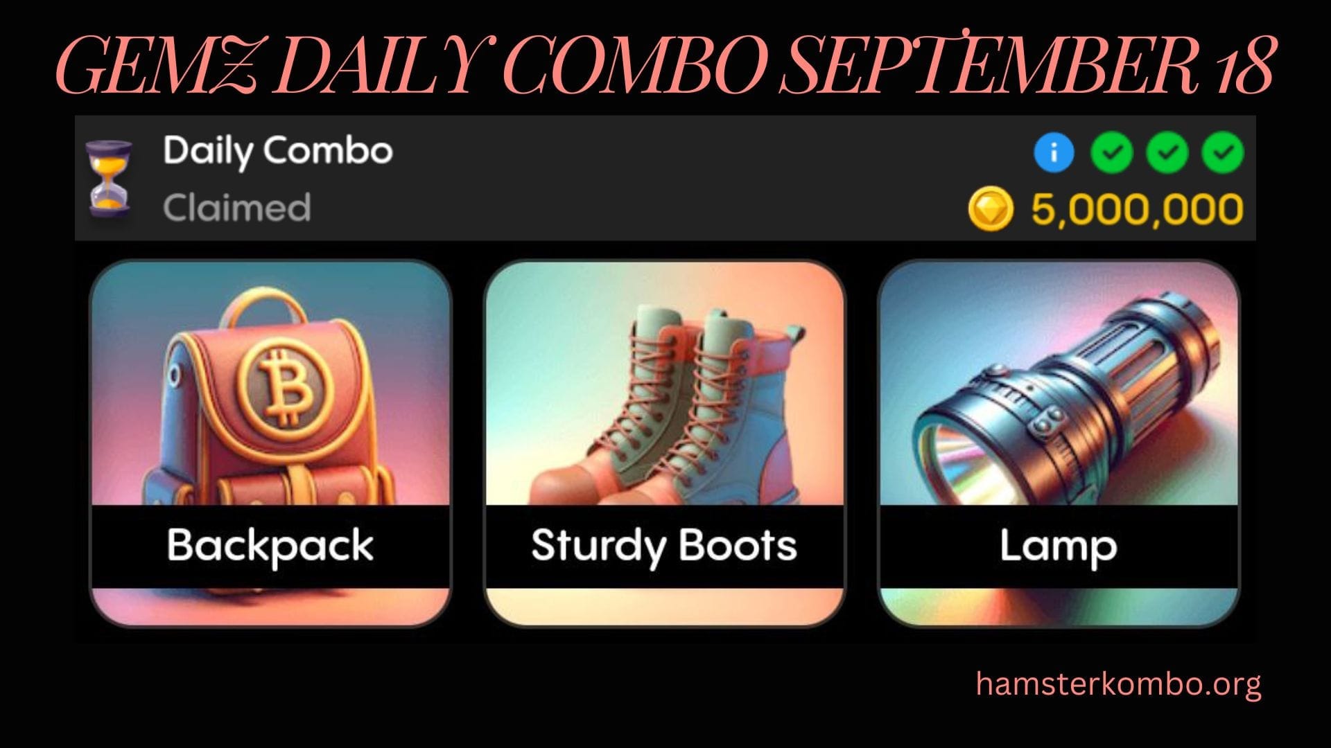 Gemz Daily Combo September 18
