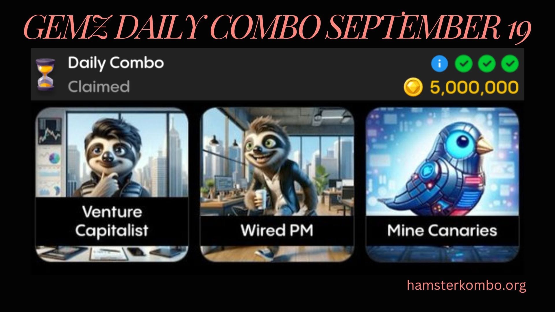 Gemz Daily Combo September 19