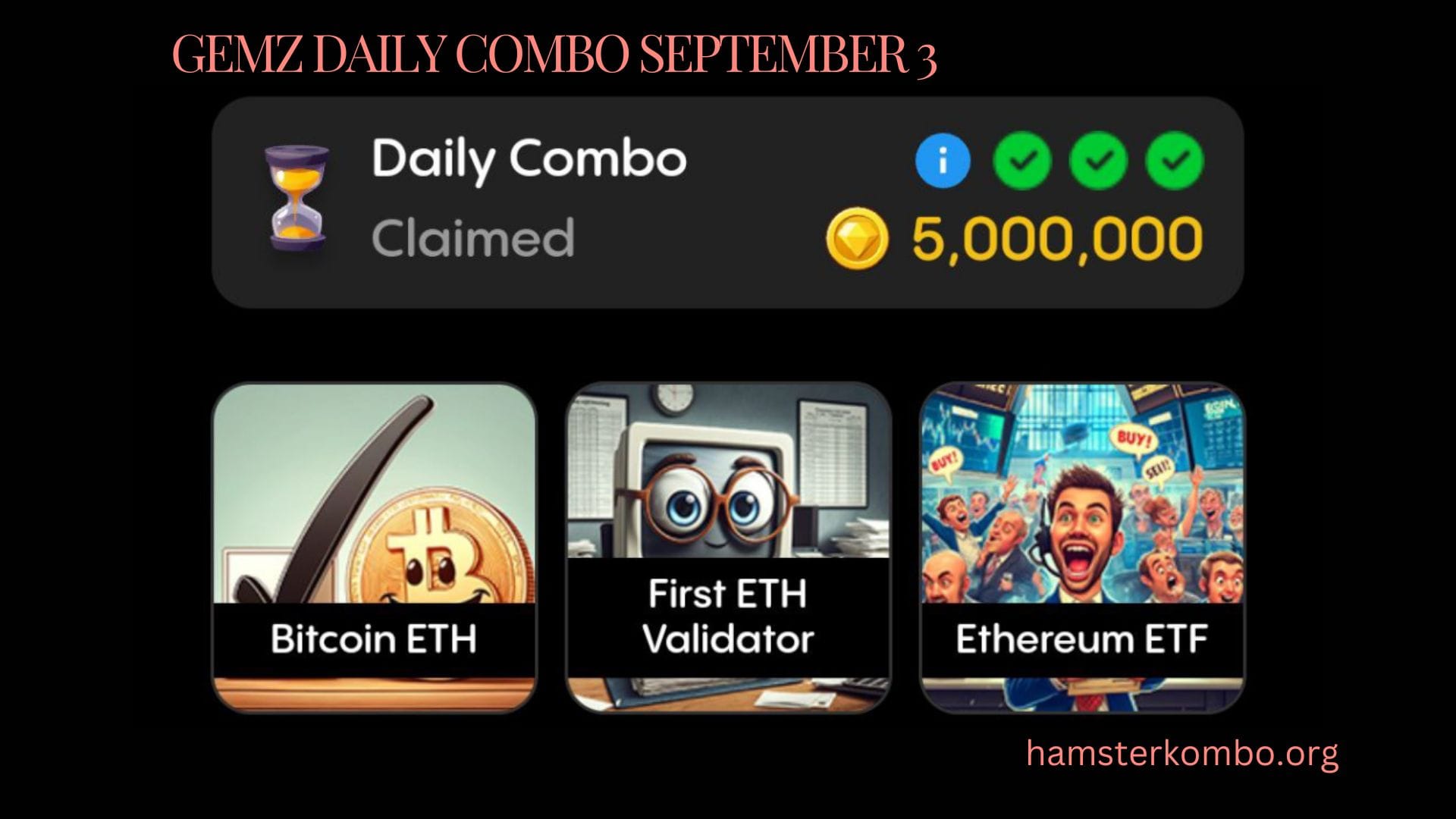 Gemz Daily Combo September 3