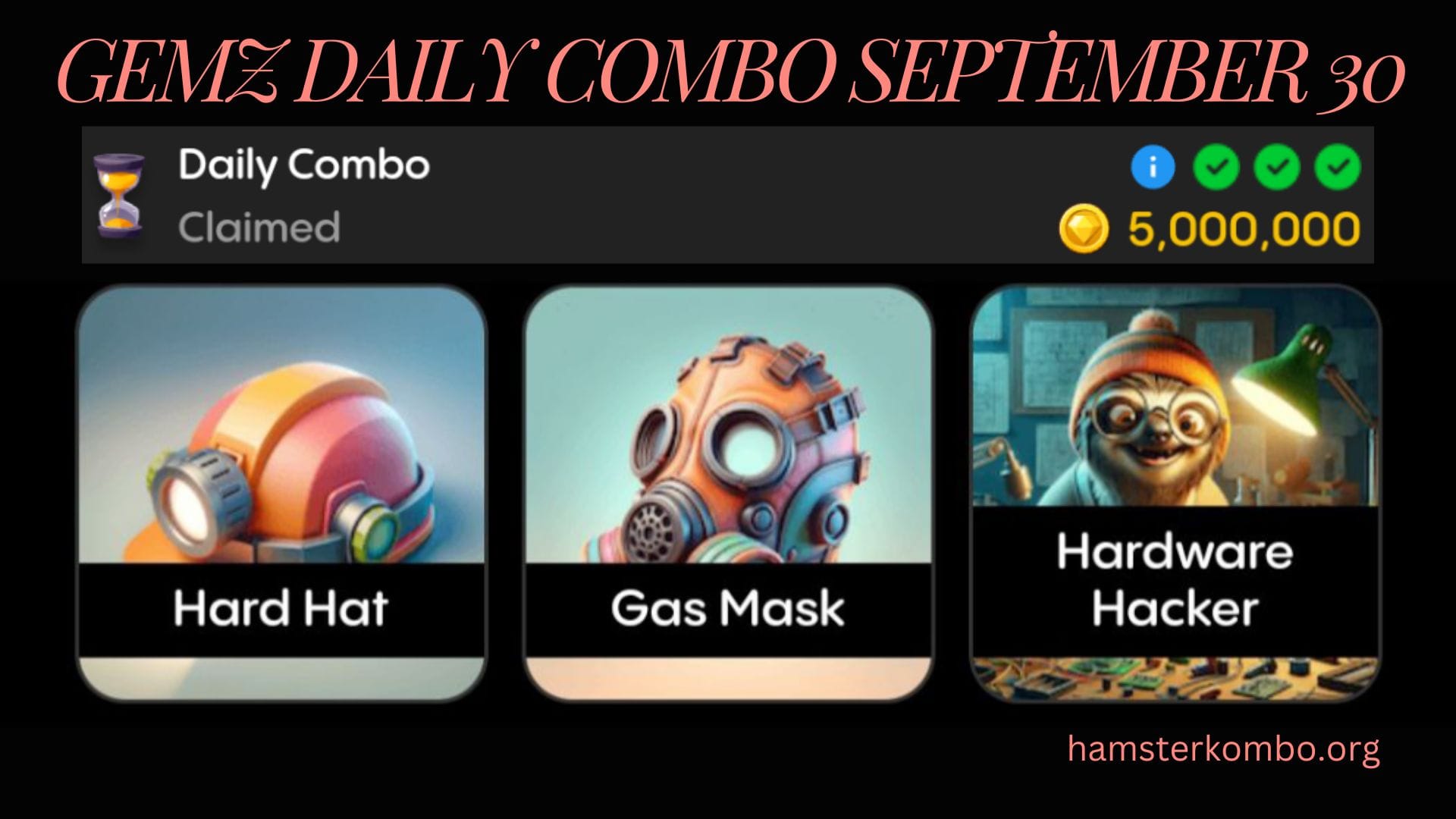 Gemz Daily Combo September 30