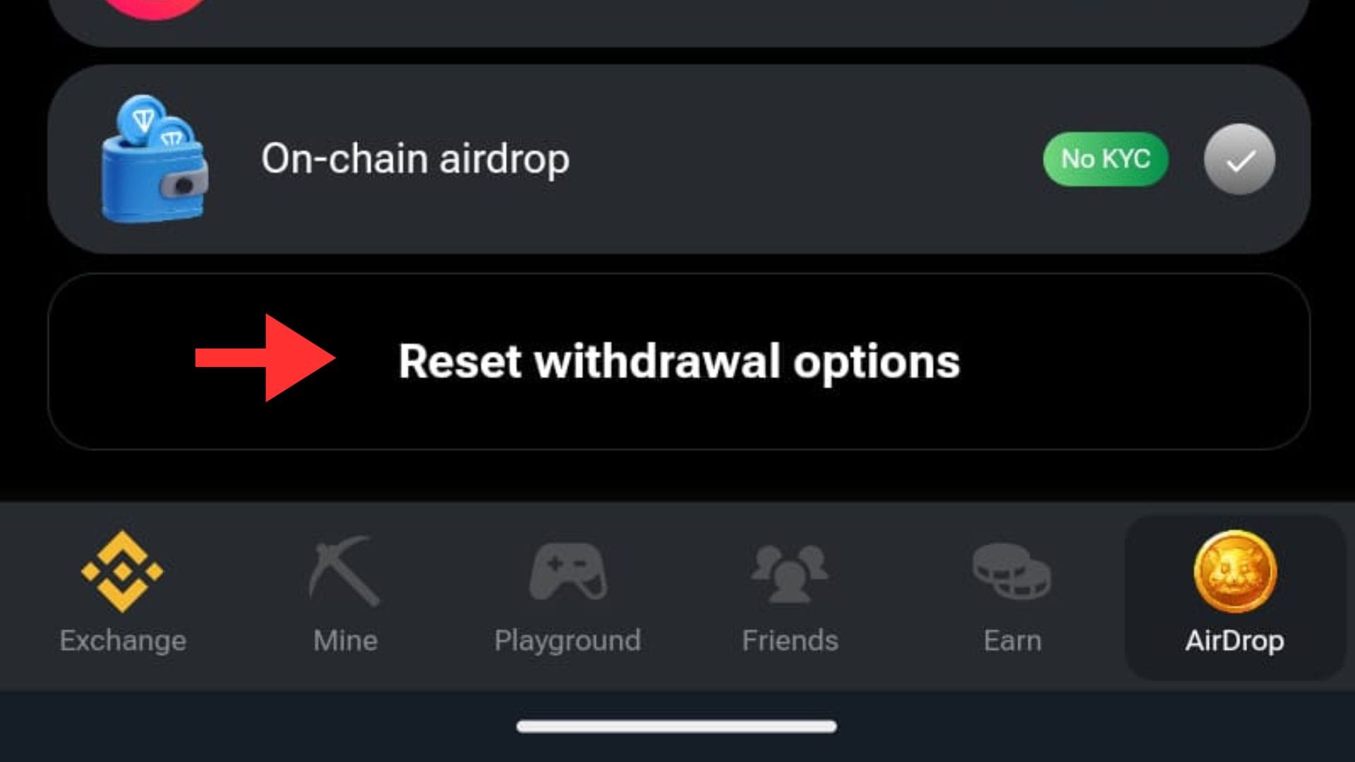 Hamster Kombat Reset Withdrawal Option