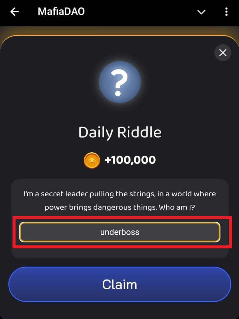 Mafia DAO Riddle Answer