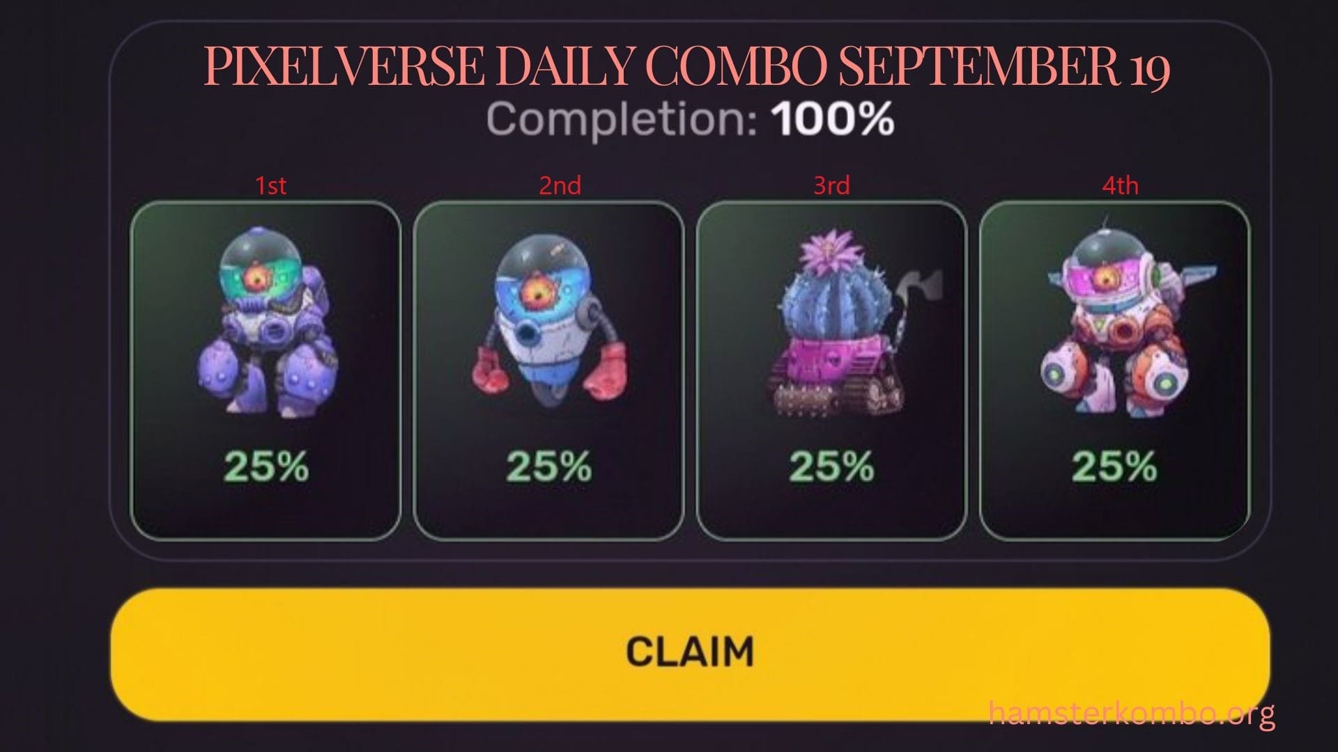 Pixelverse Daily Combo September 19