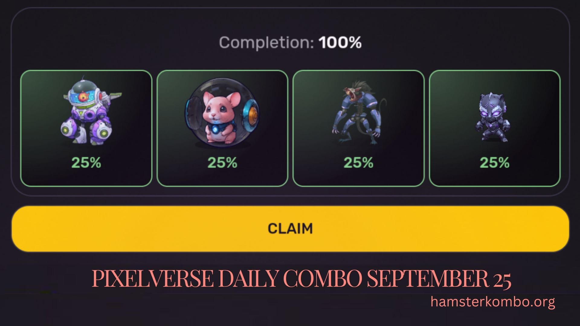 Pixelverse Daily Combo September 25