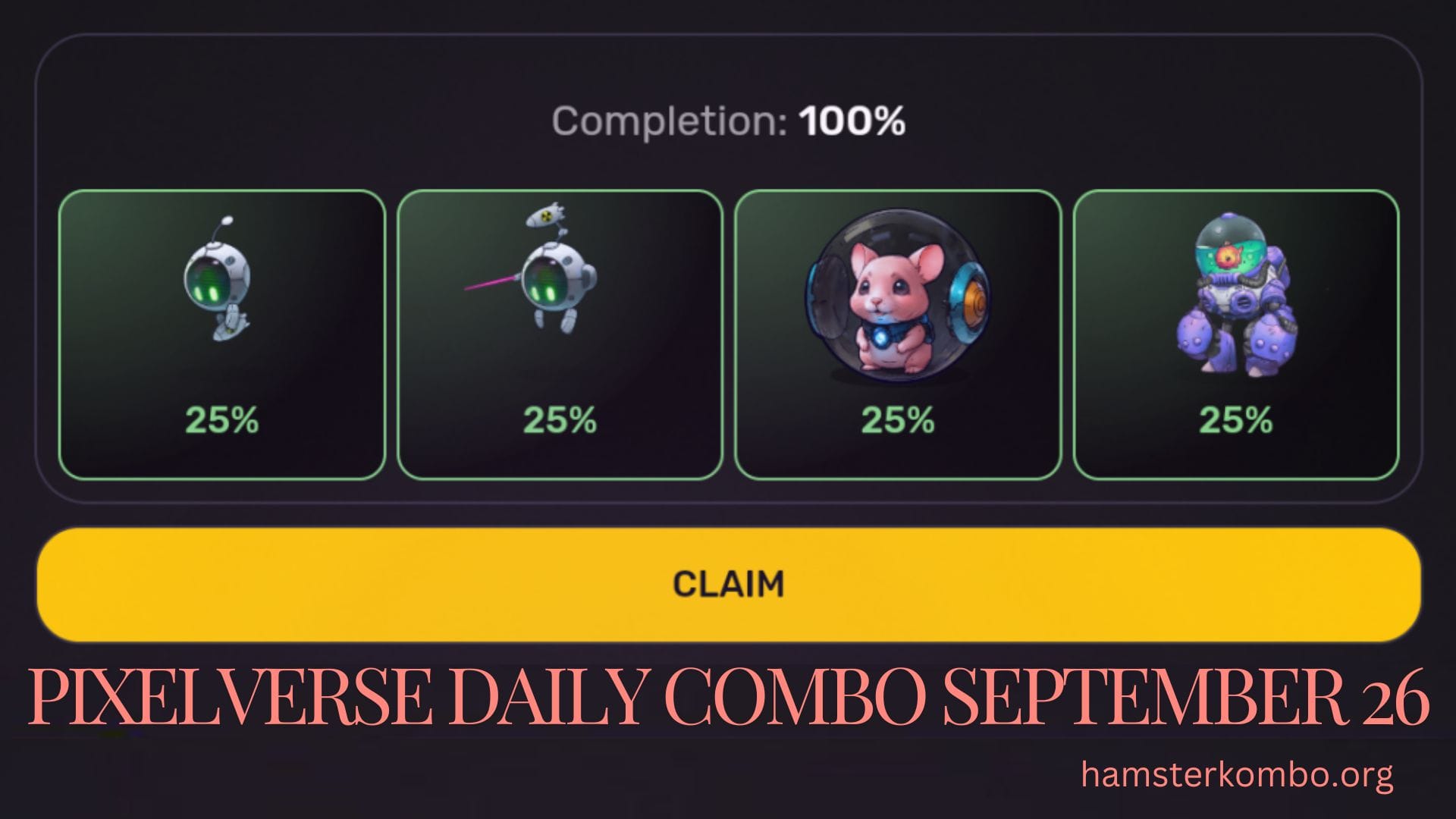 Pixelverse Daily Combo September 26