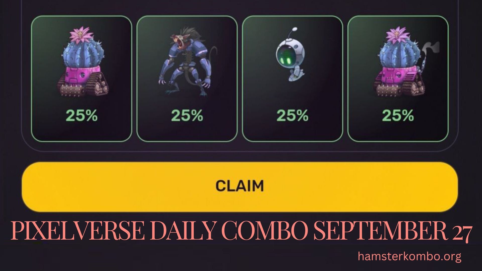 Pixelverse Daily Combo September 27