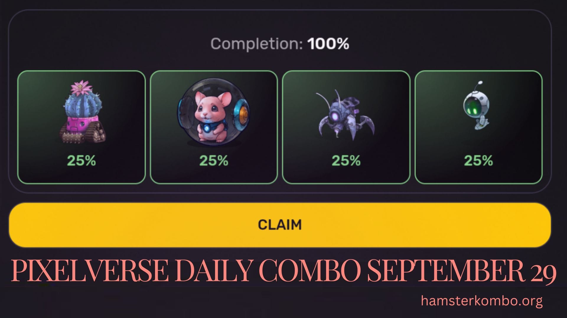 Pixelverse Daily Combo September 29
