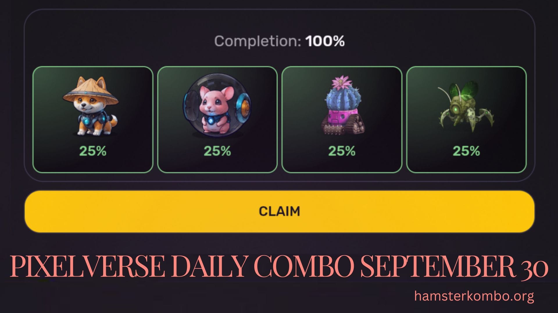 Pixelverse Daily Combo September 30