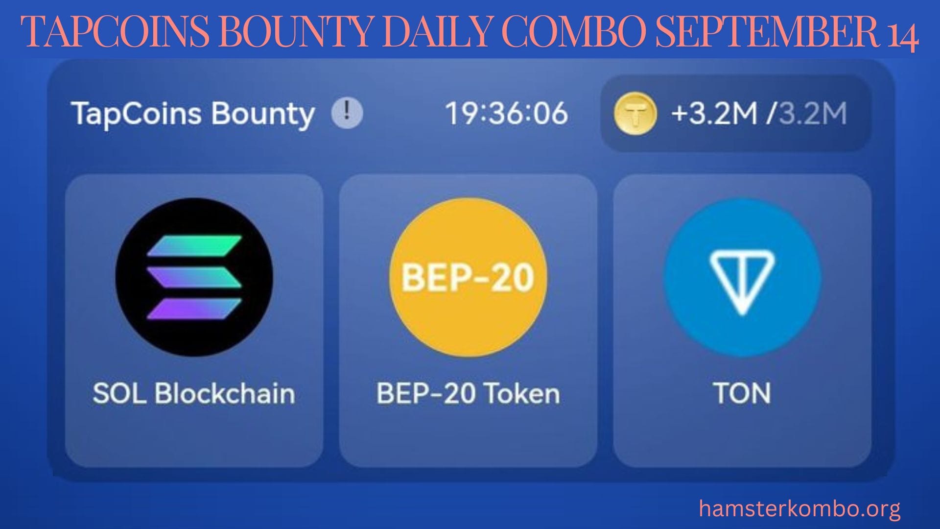 TapCoins Bounty Daily Combo September 14