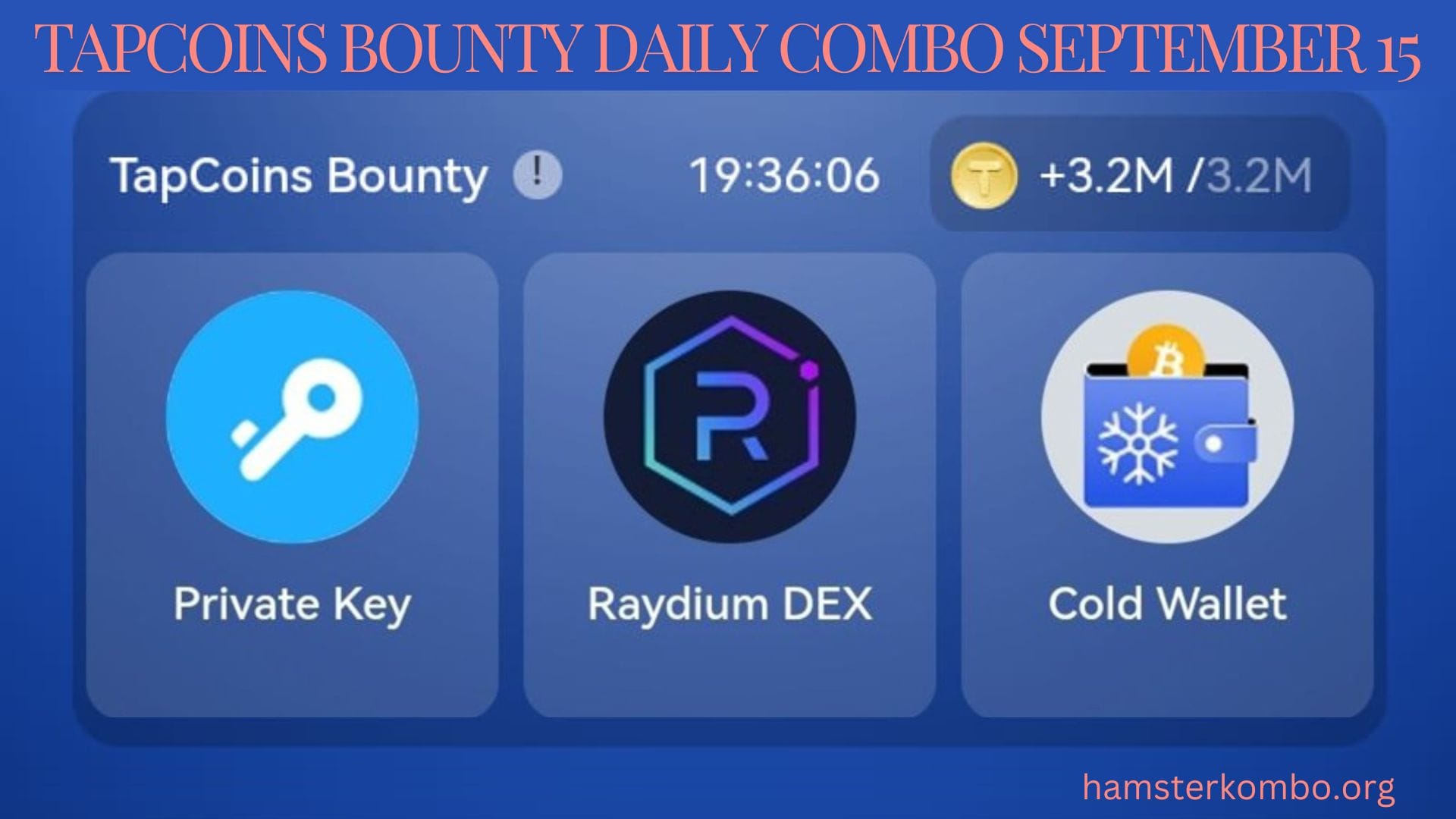 TapCoins Bounty Daily Combo September 15