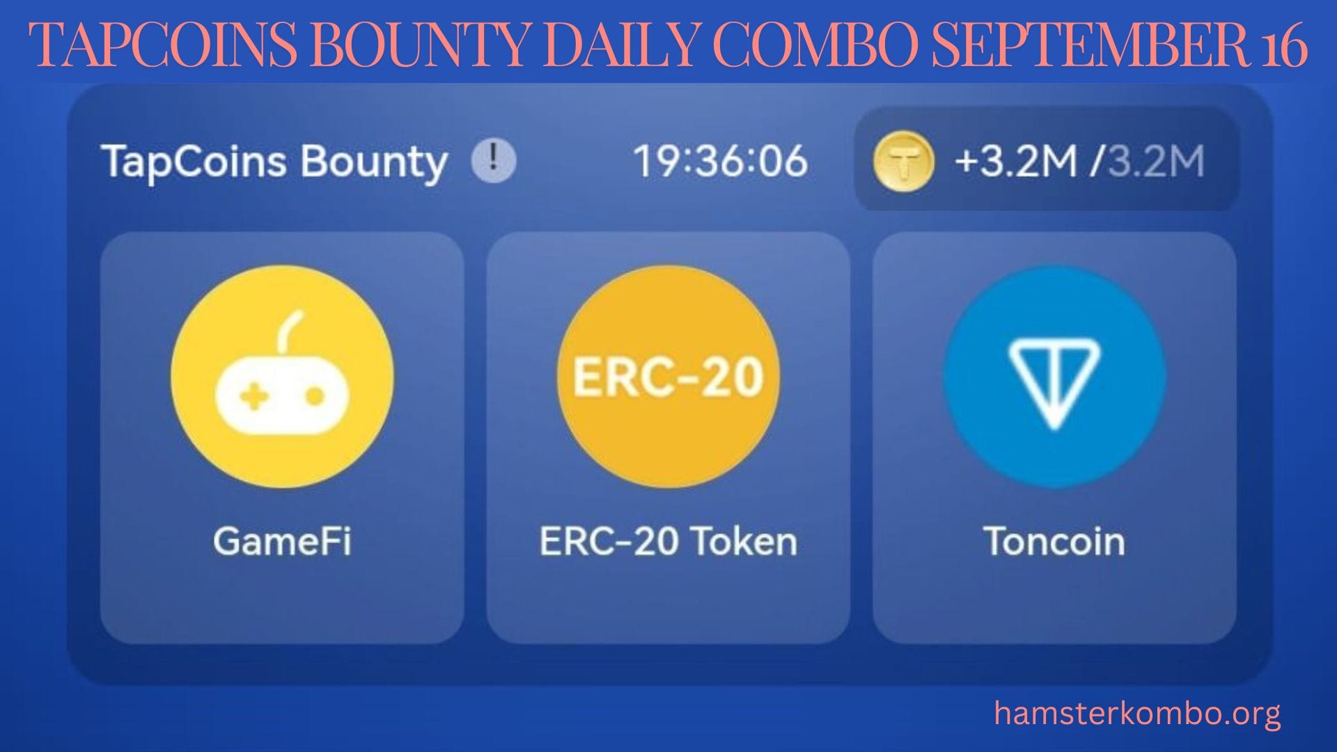 TapCoins Bounty Daily Combo September 16