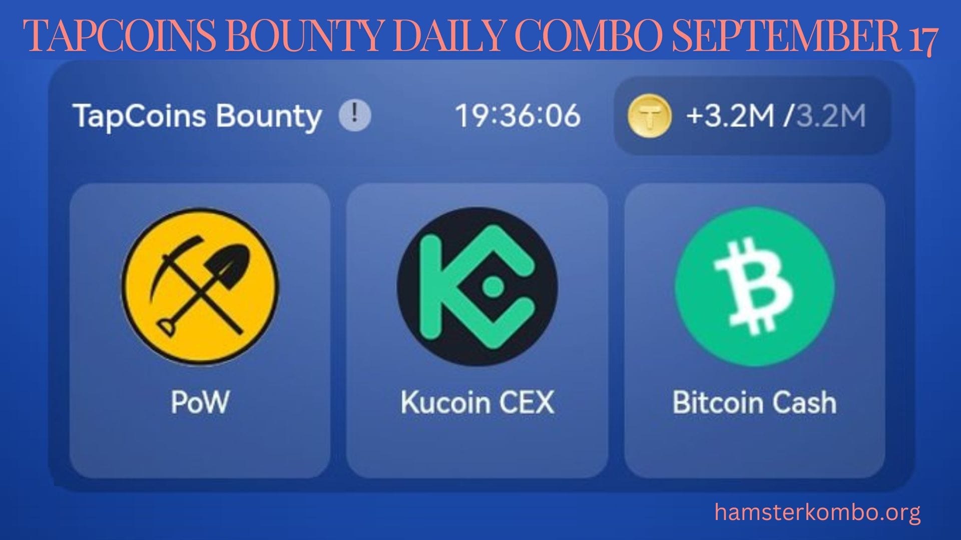 TapCoins Bounty Daily Combo September 17