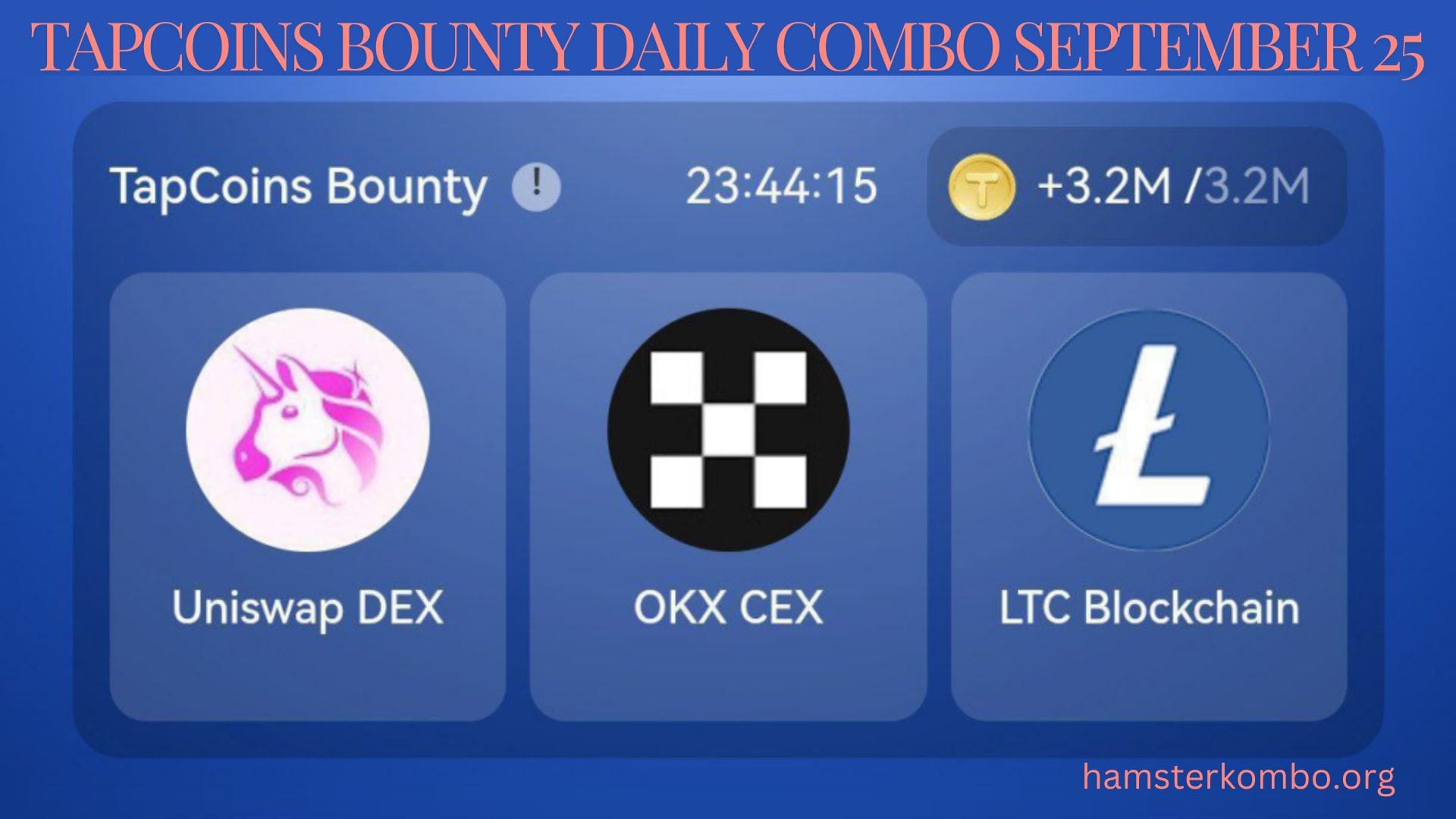 TapCoins Bounty Daily Combo September 25