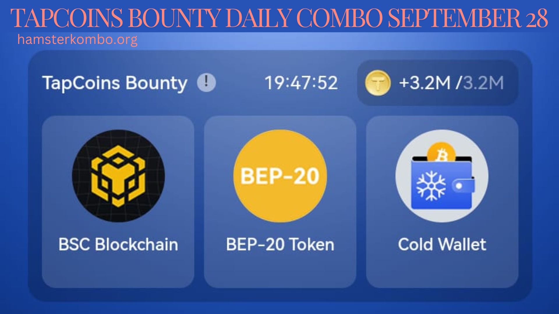 TapCoins Bounty Daily Combo September 28