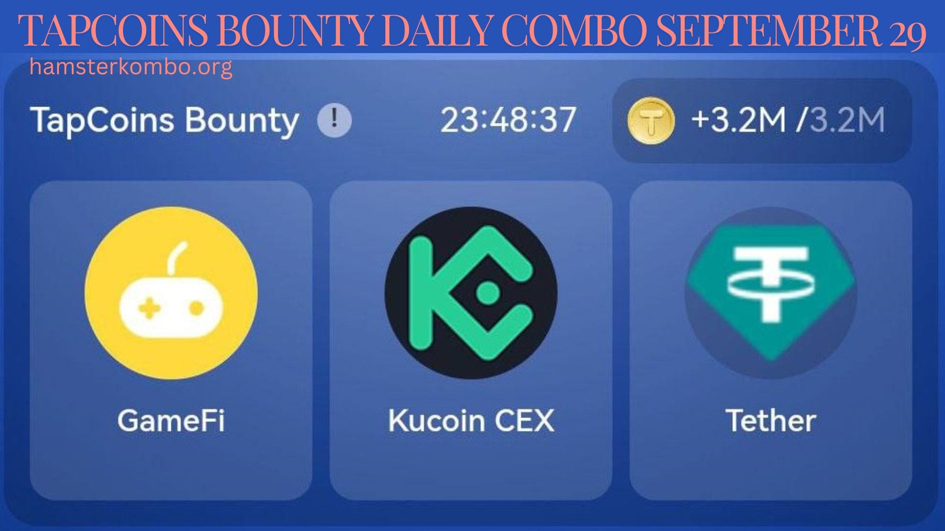 TapCoins Bounty Daily Combo September 29
