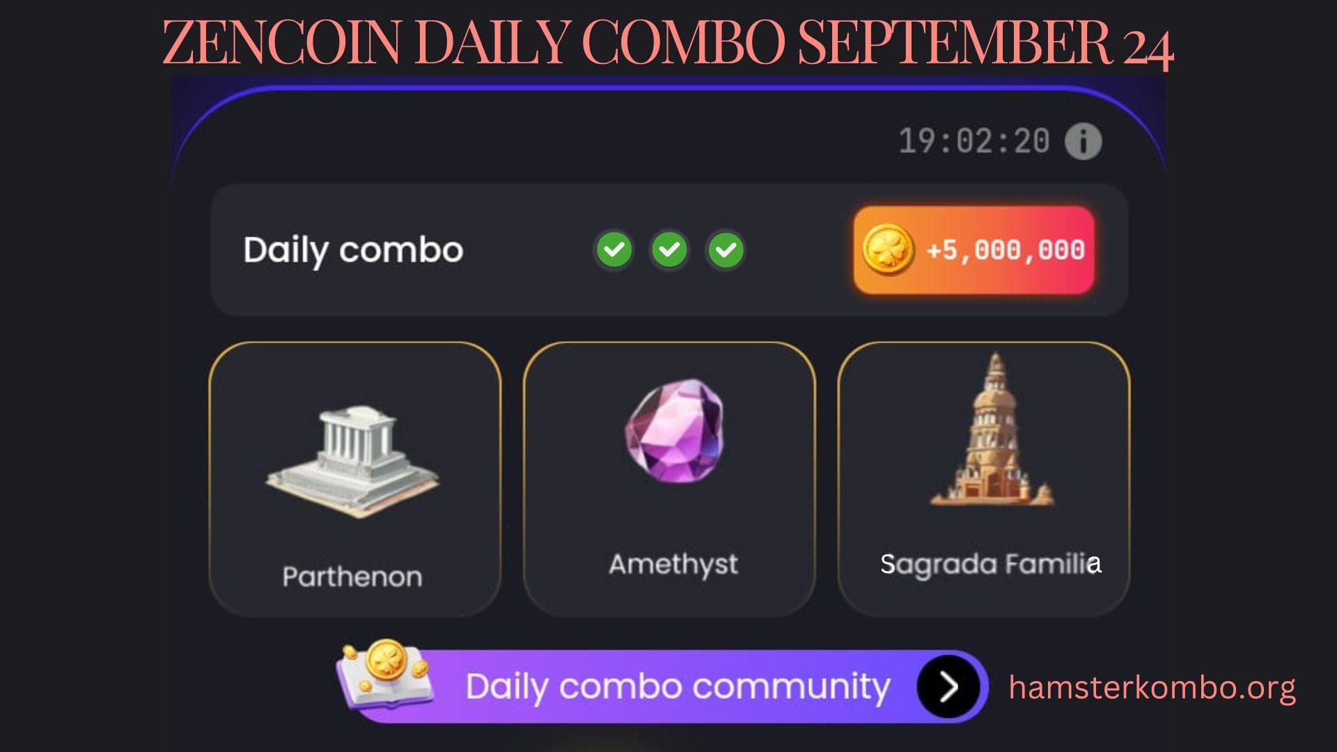 ZenCoin Daily Combo September 24
