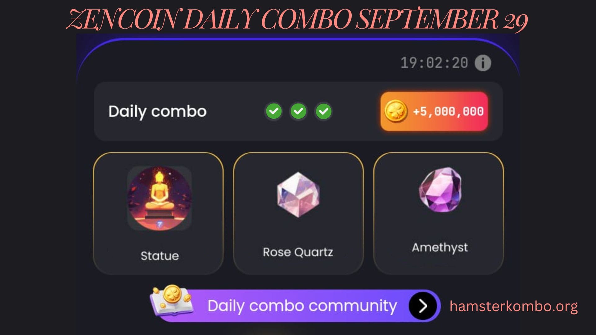 ZenCoin Daily Combo September 29