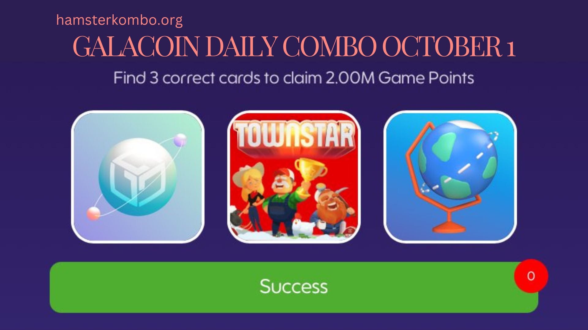 GalaCoin Daily Combo October 1