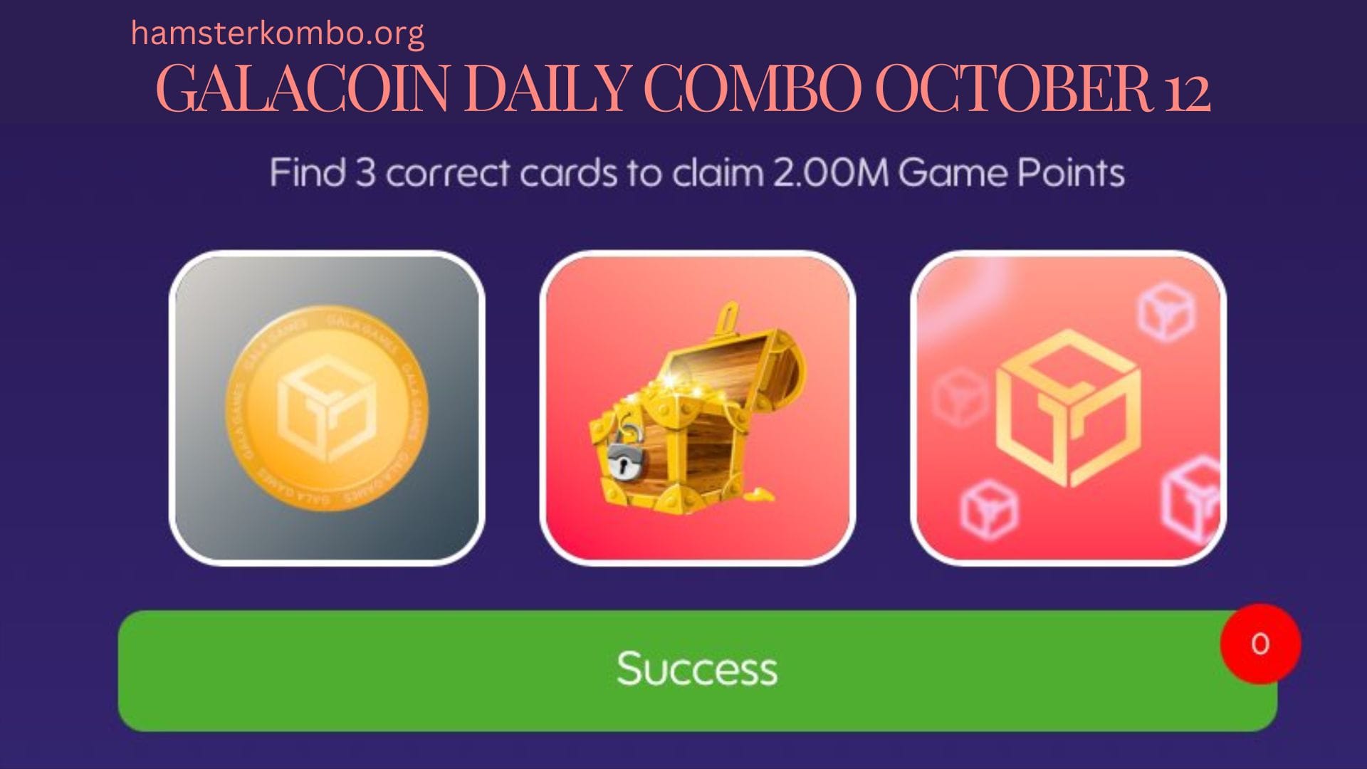 GalaCoin Daily Combo October 12
