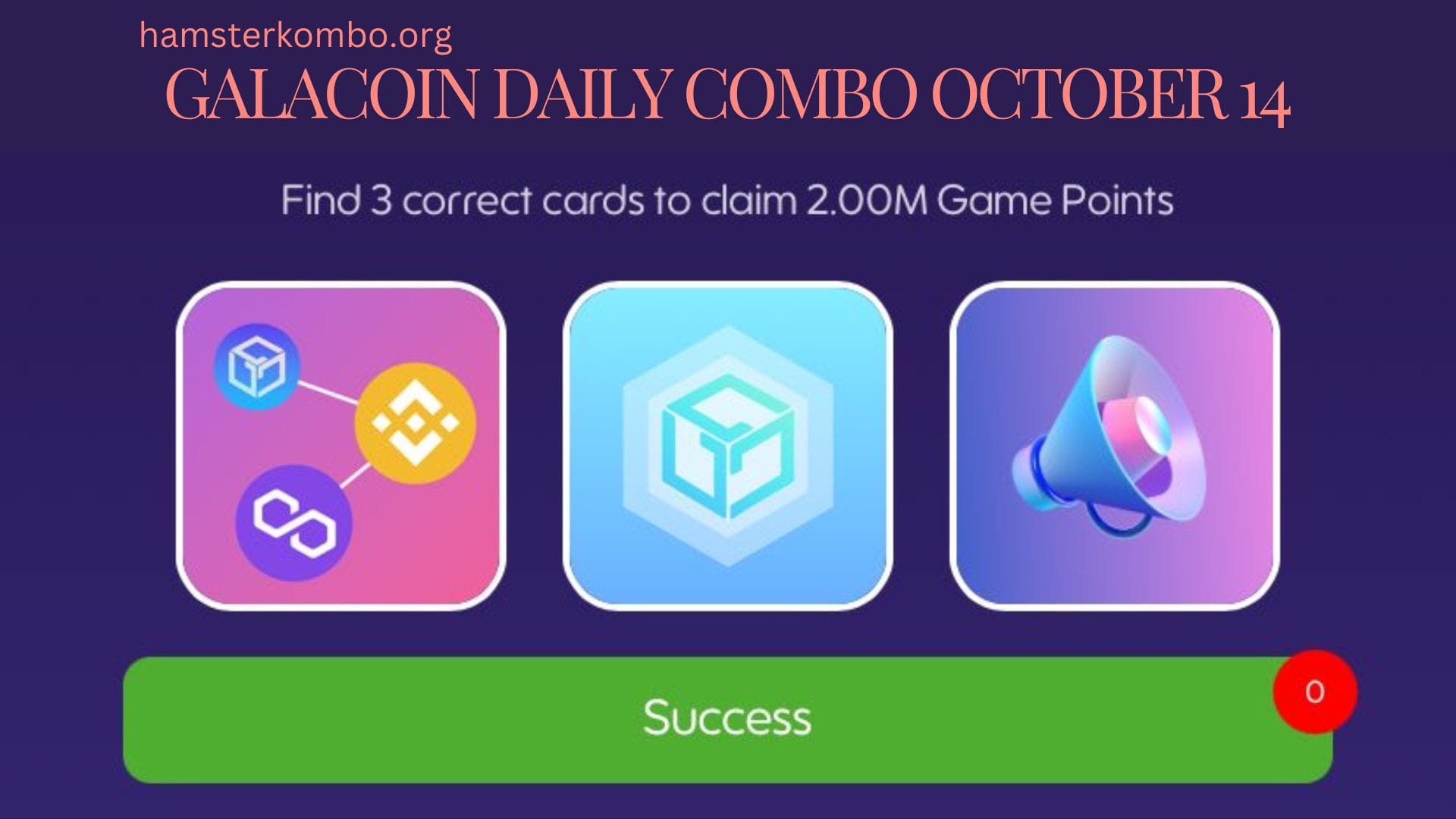GalaCoin Daily Combo October 14