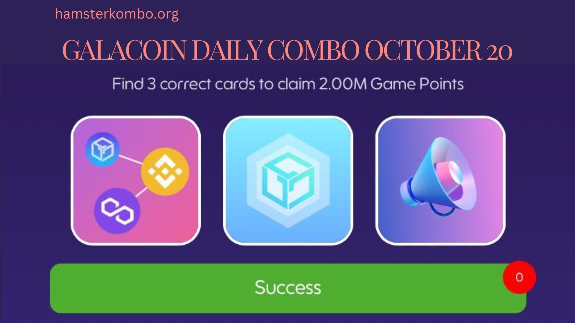 GalaCoin Daily Combo October 20