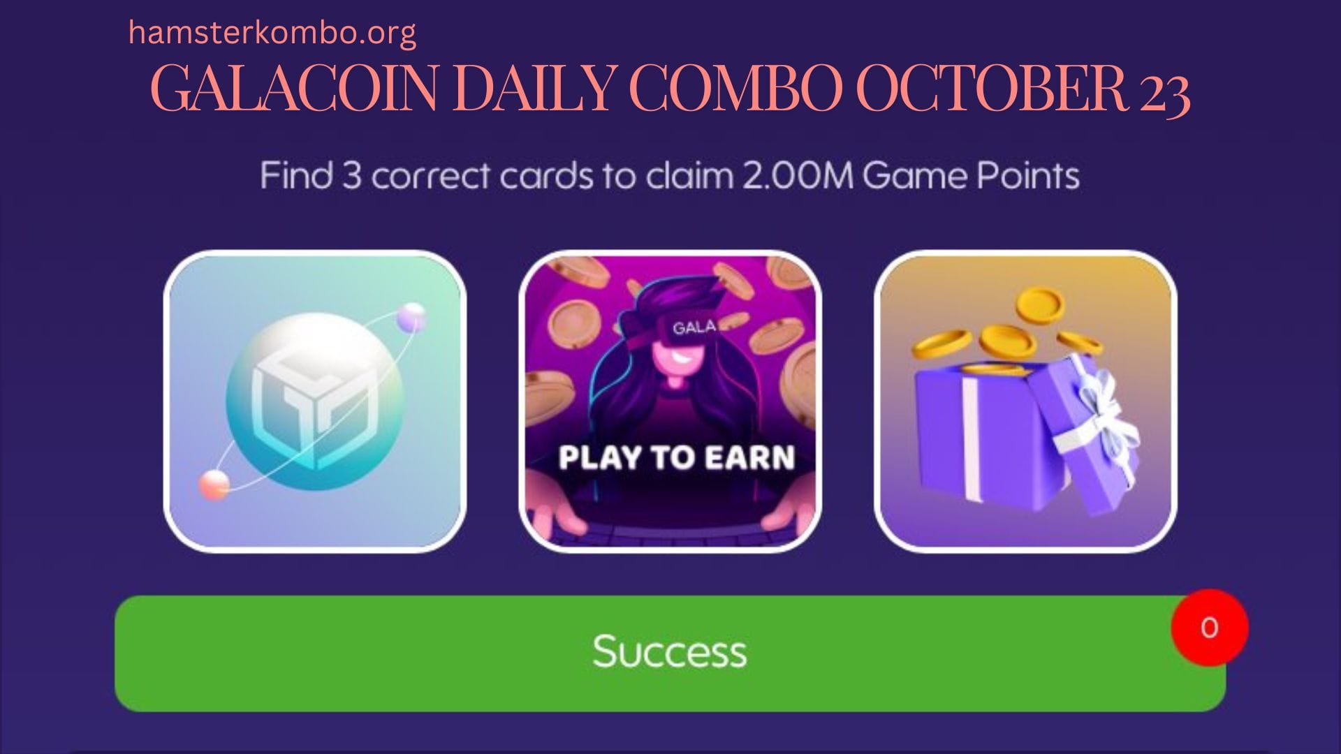 GalaCoin Daily Combo October 23