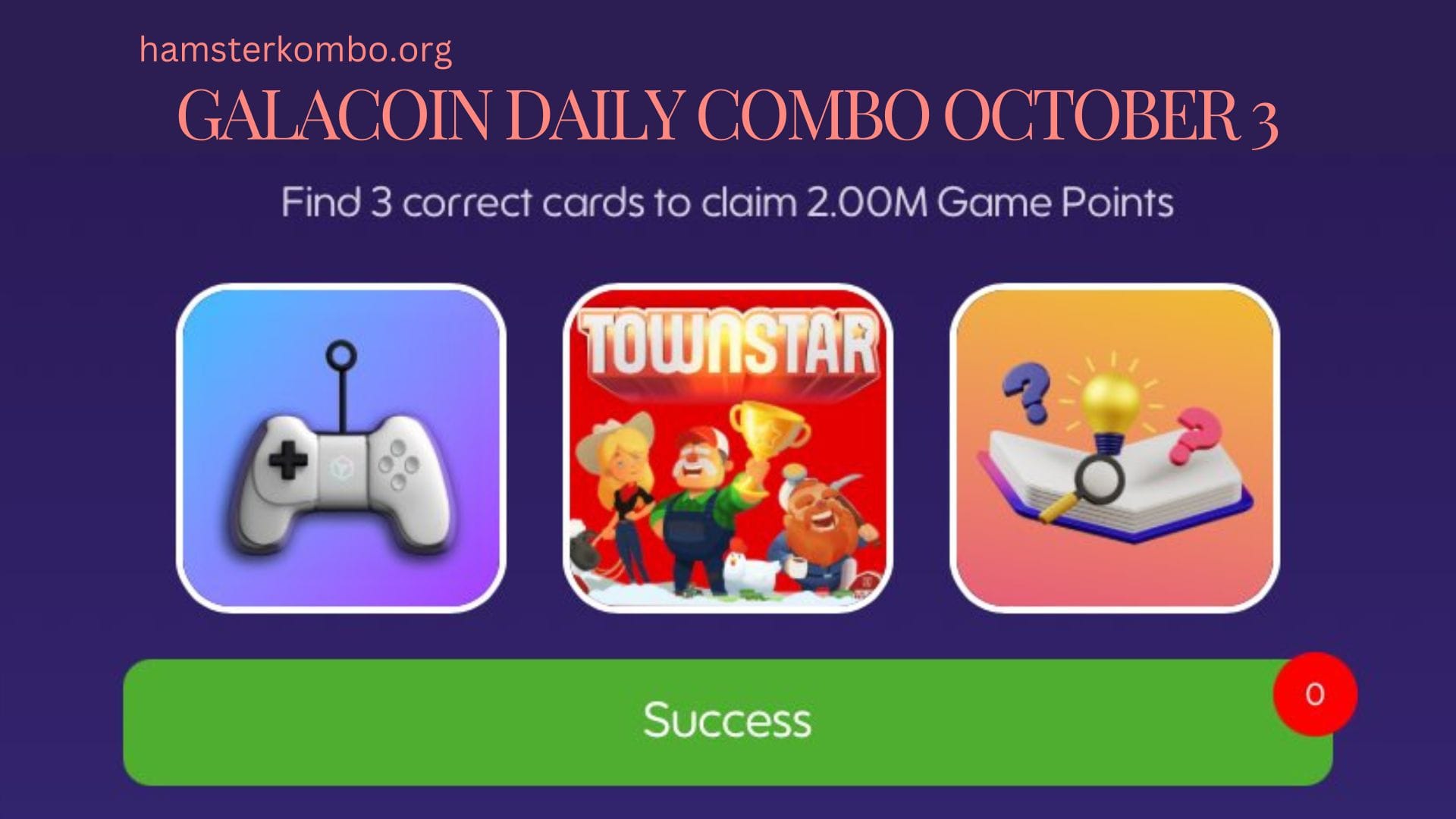 GalaCoin Daily Combo October 3