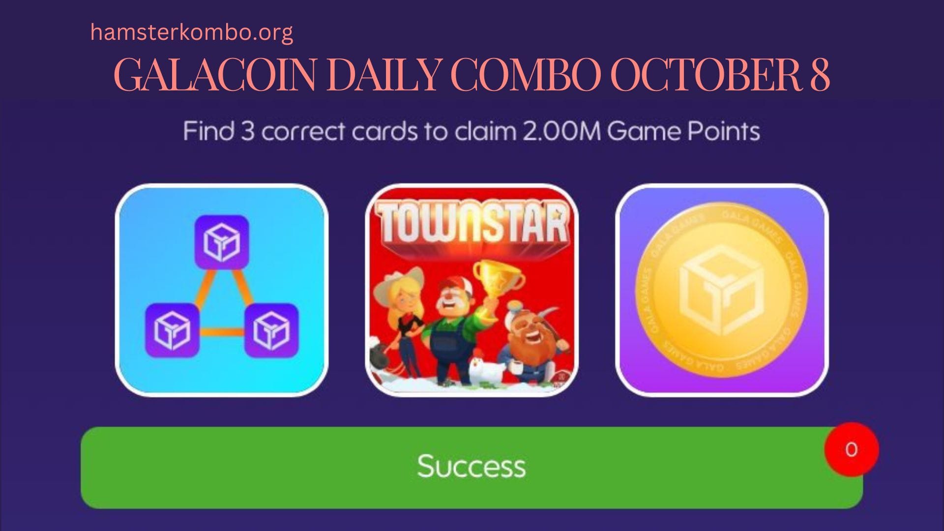 GalaCoin Daily Combo October 8