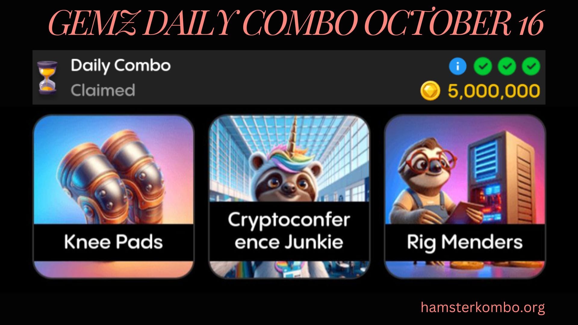 Gemz Daily Combo October 16