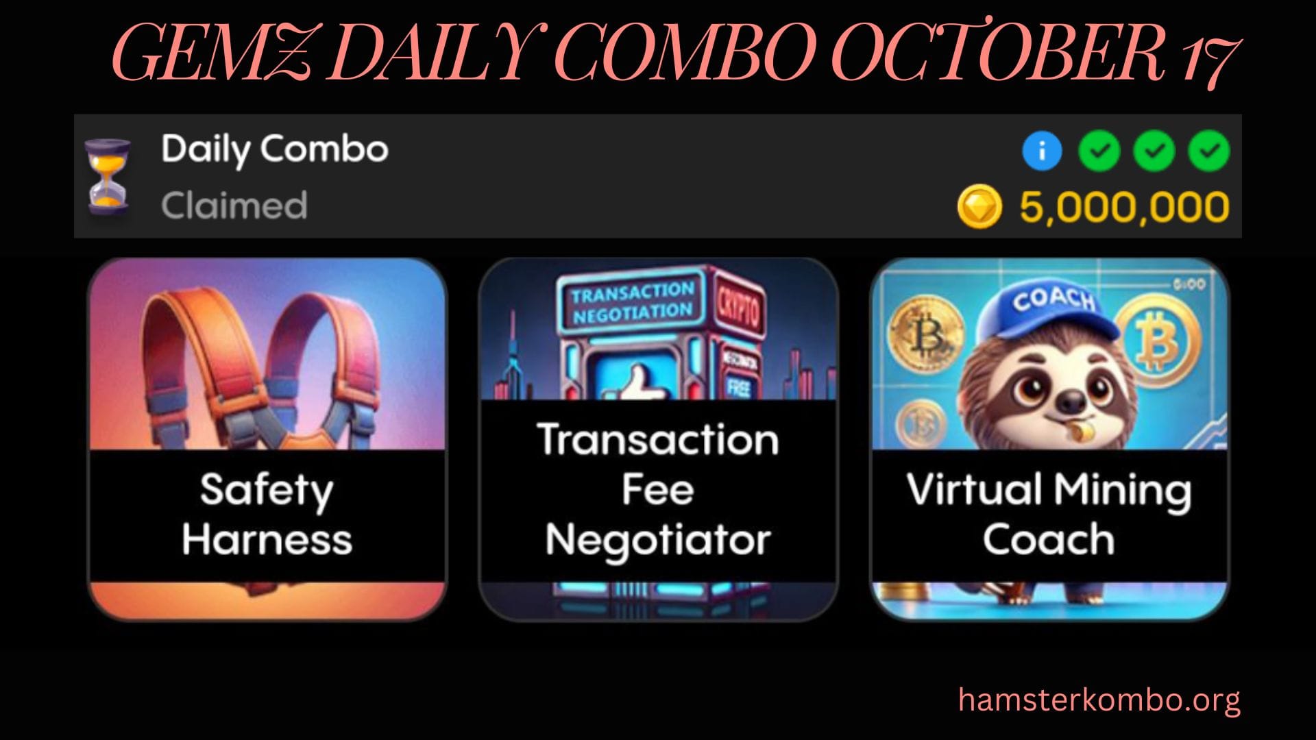 Gemz Daily Combo October 17