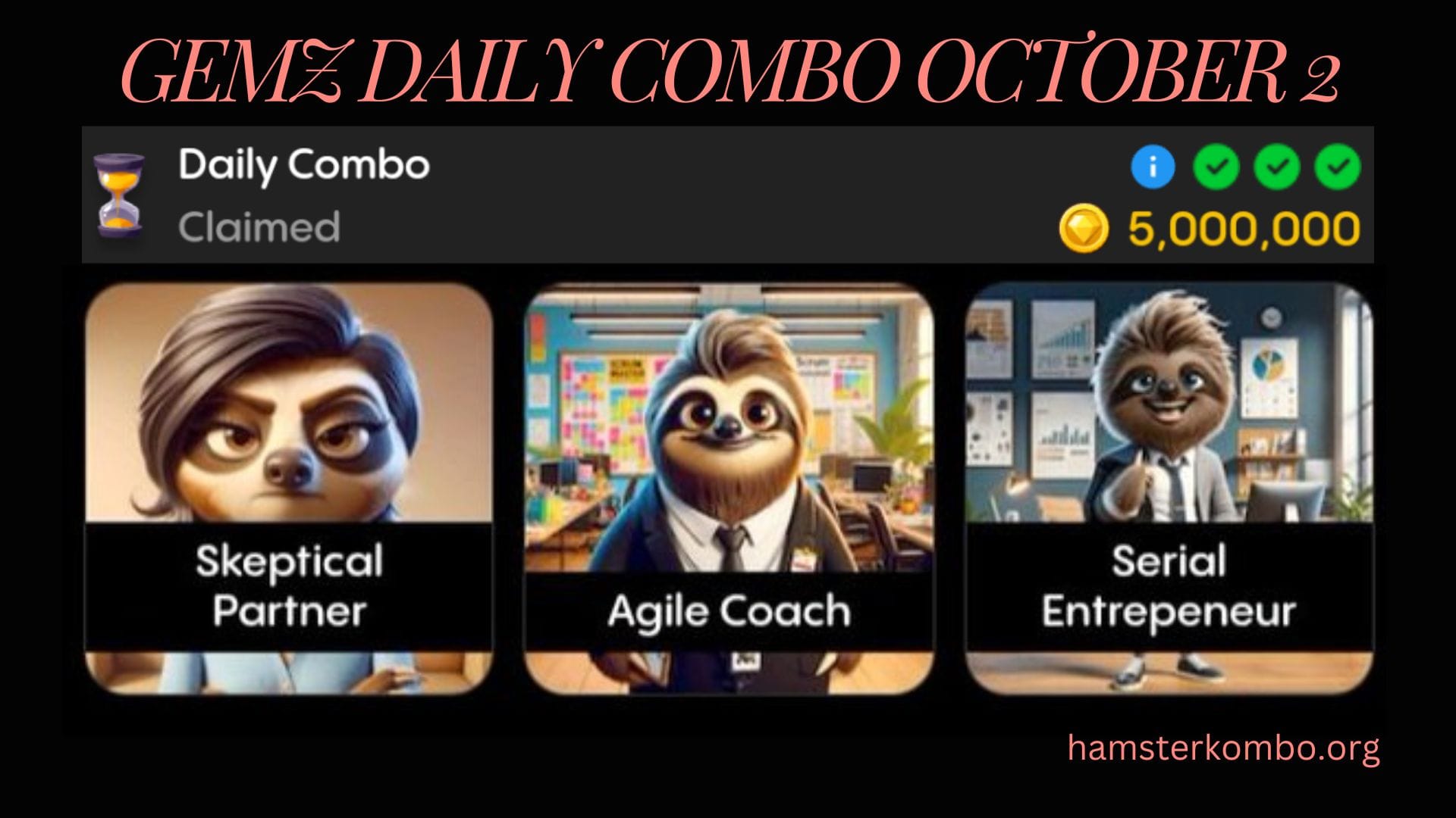 Gemz Daily Combo October 2