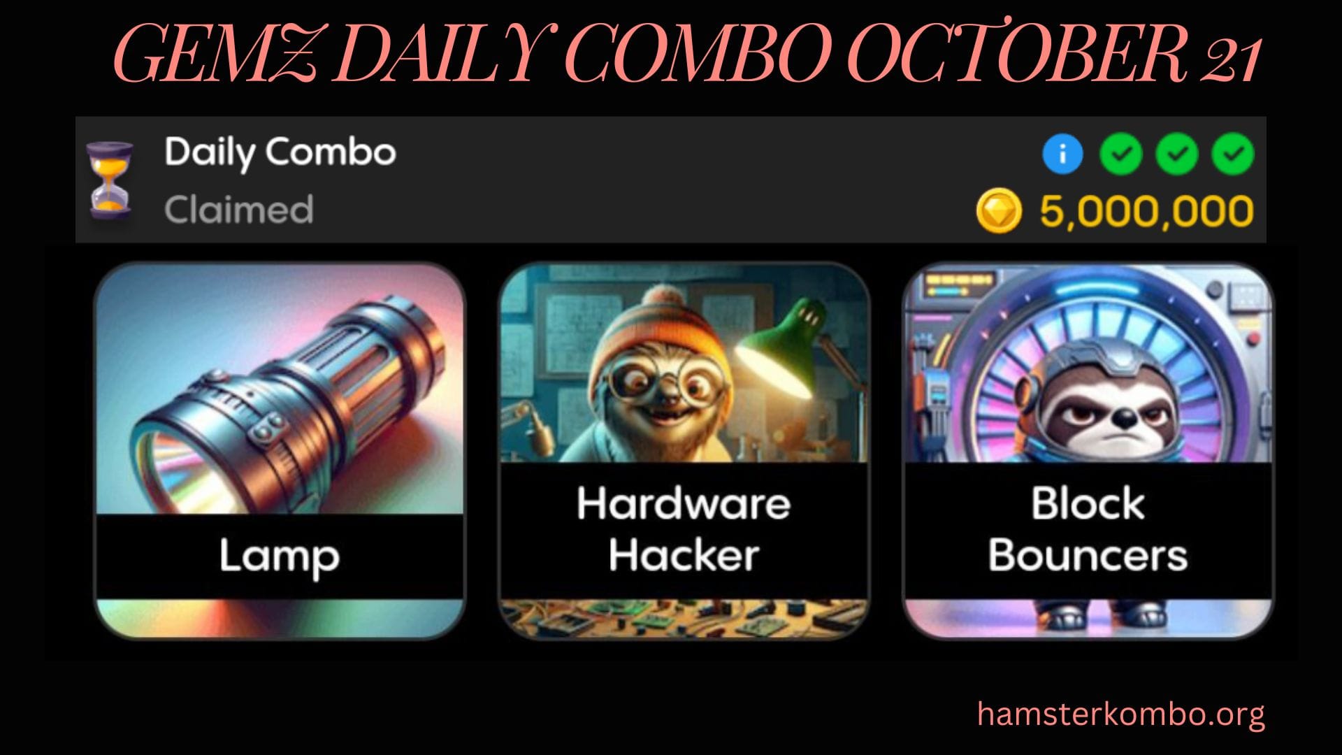 Gemz Daily Combo October 21