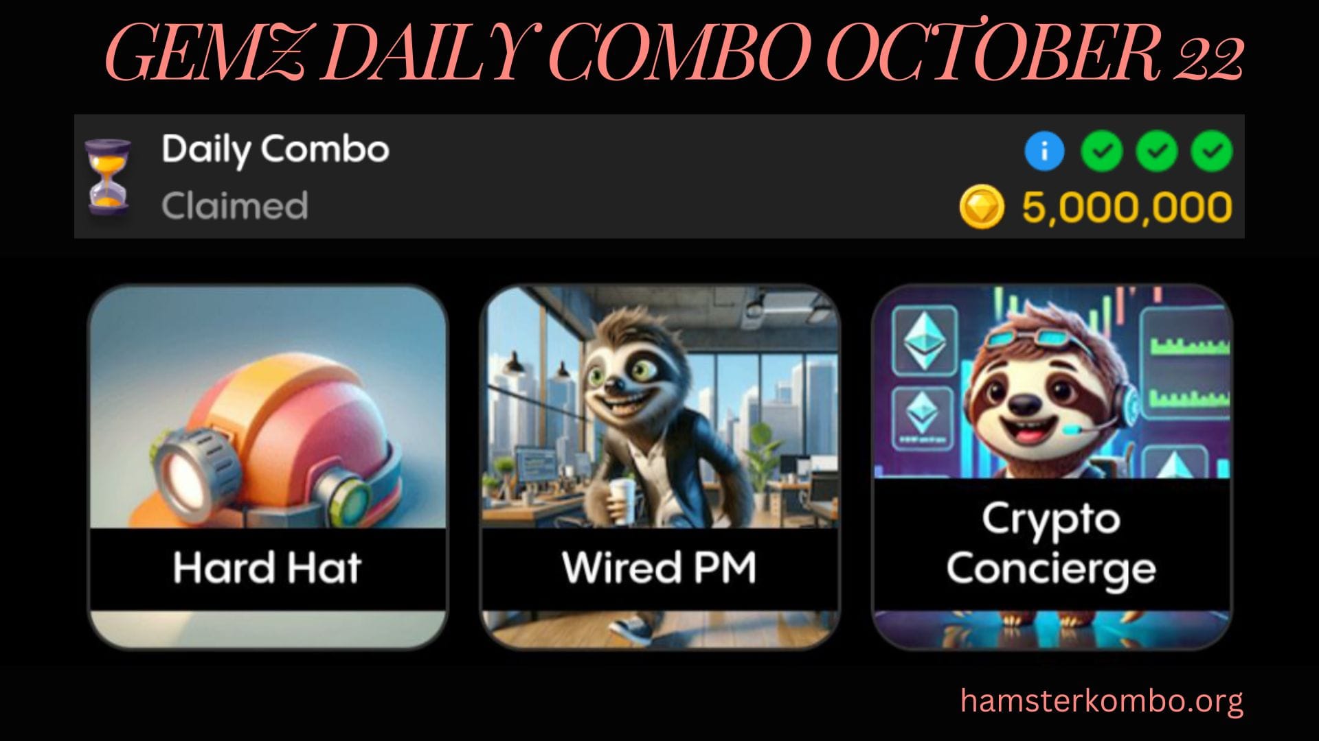 Gemz Daily Combo October 22