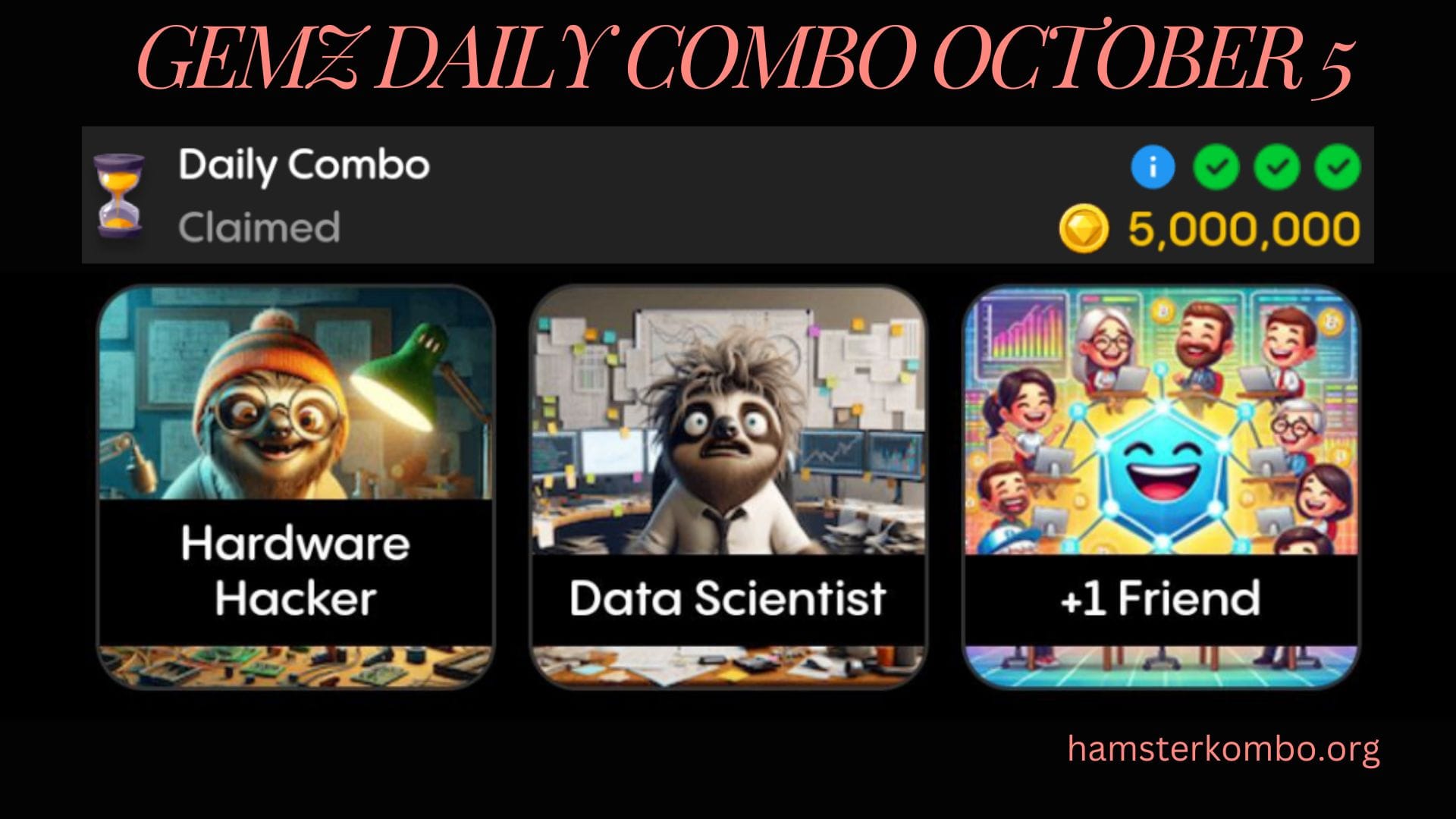 Gemz Daily Combo October 5