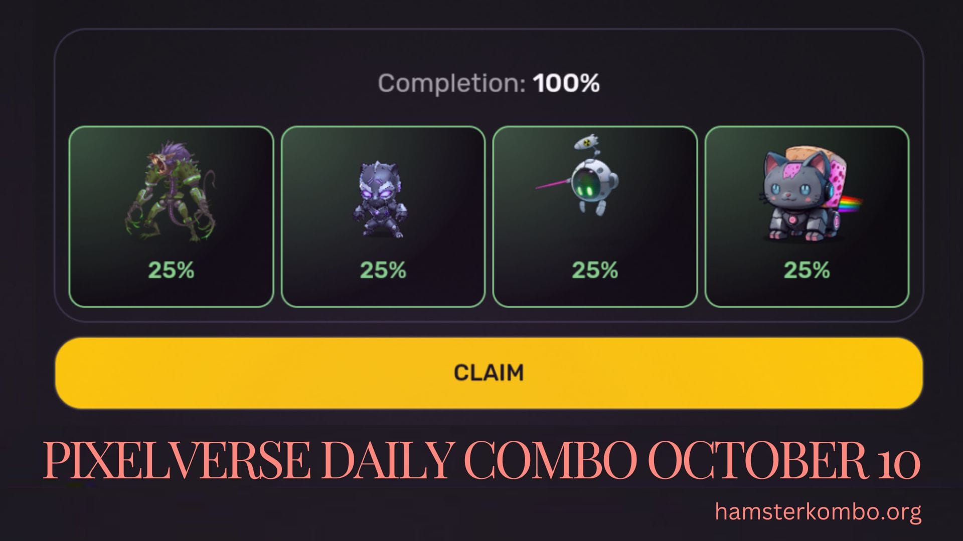 Pixelverse Daily Combo October 10