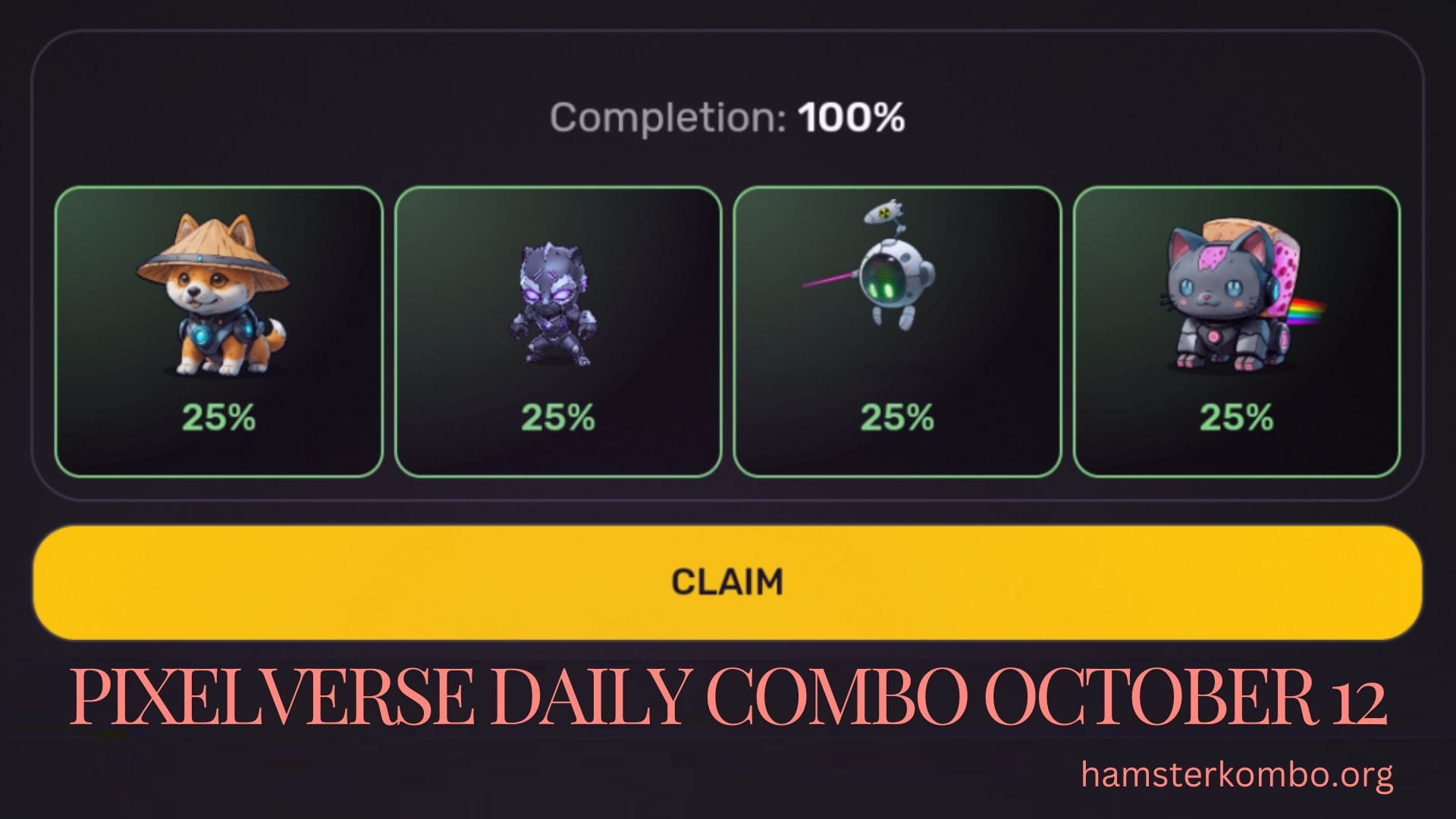 Pixelverse Daily Combo October 12
