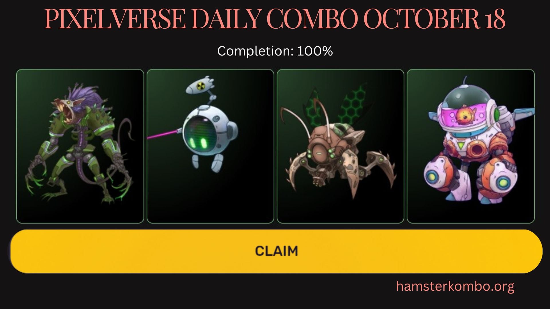 Pixelverse Daily Combo October 18