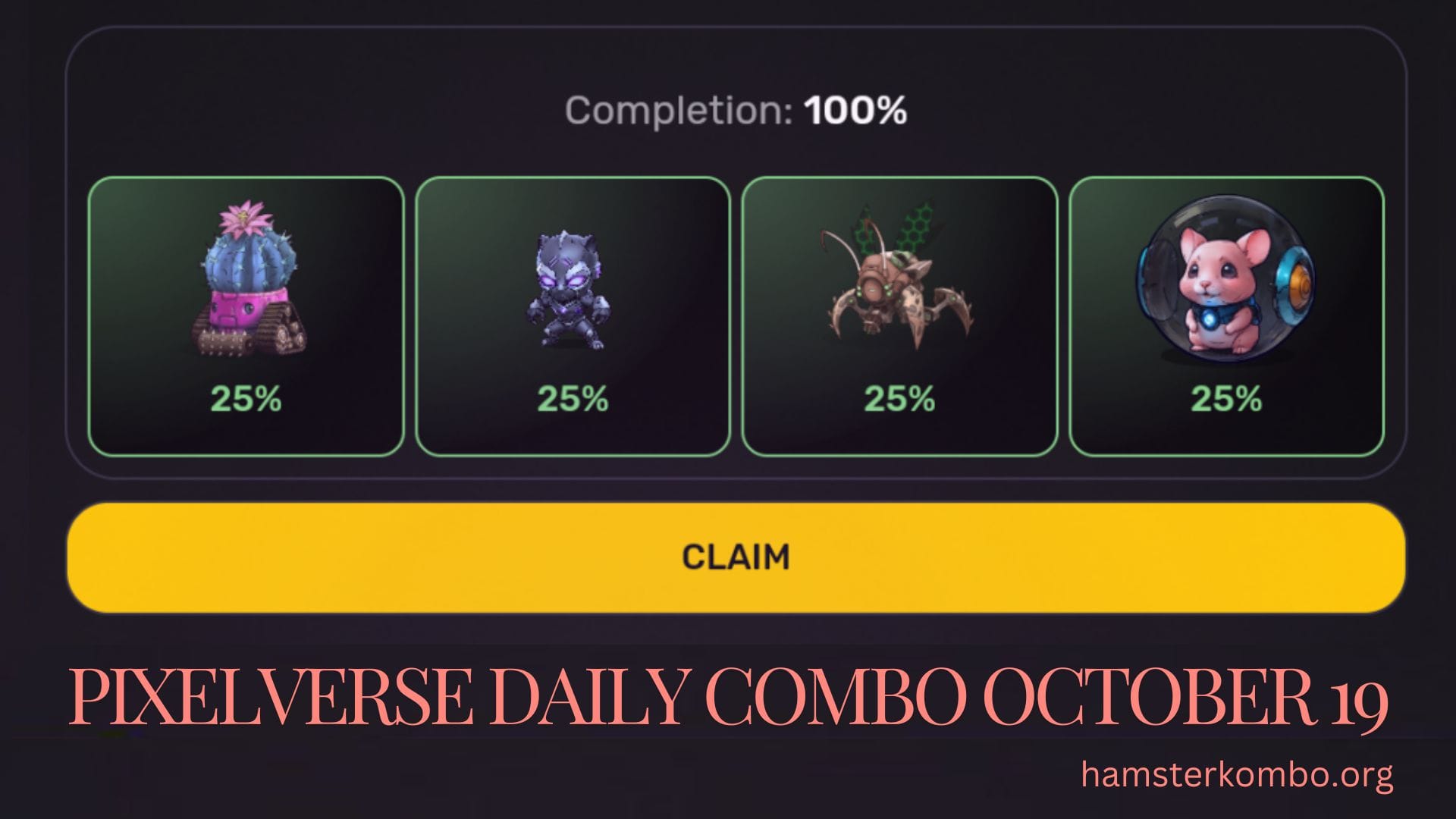 Pixelverse Daily Combo October 19