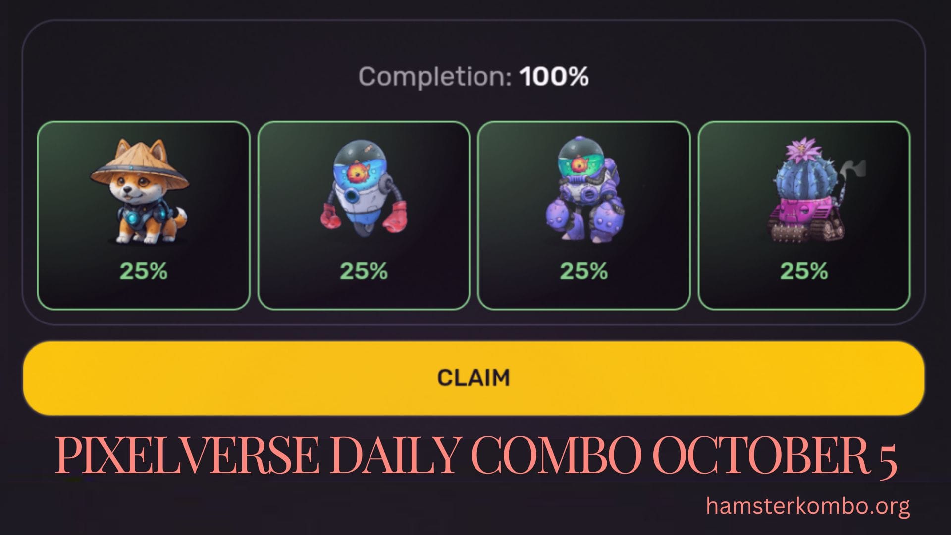 Pixelverse Daily Combo October 5