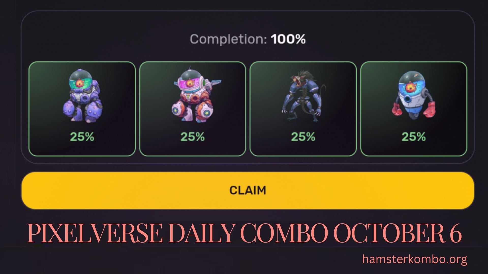 Pixelverse Daily Combo October 6
