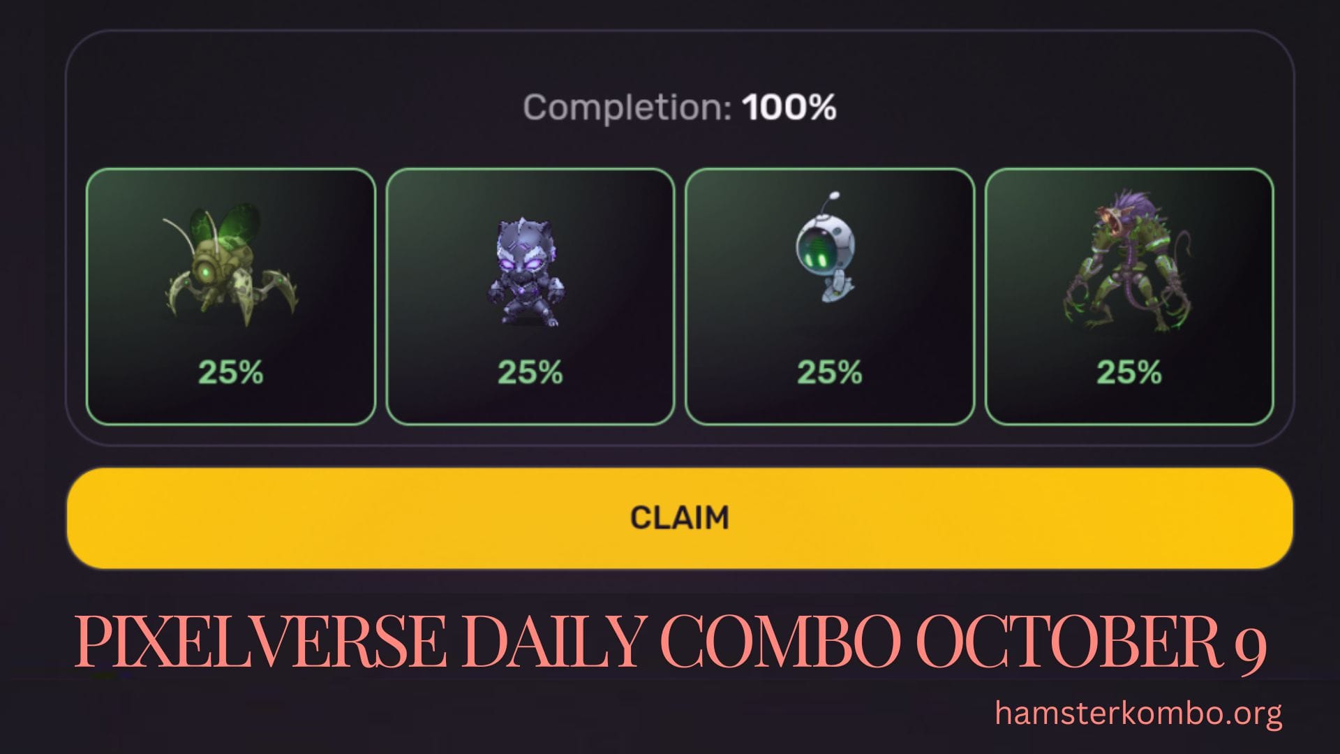 Pixelverse Daily Combo October 9